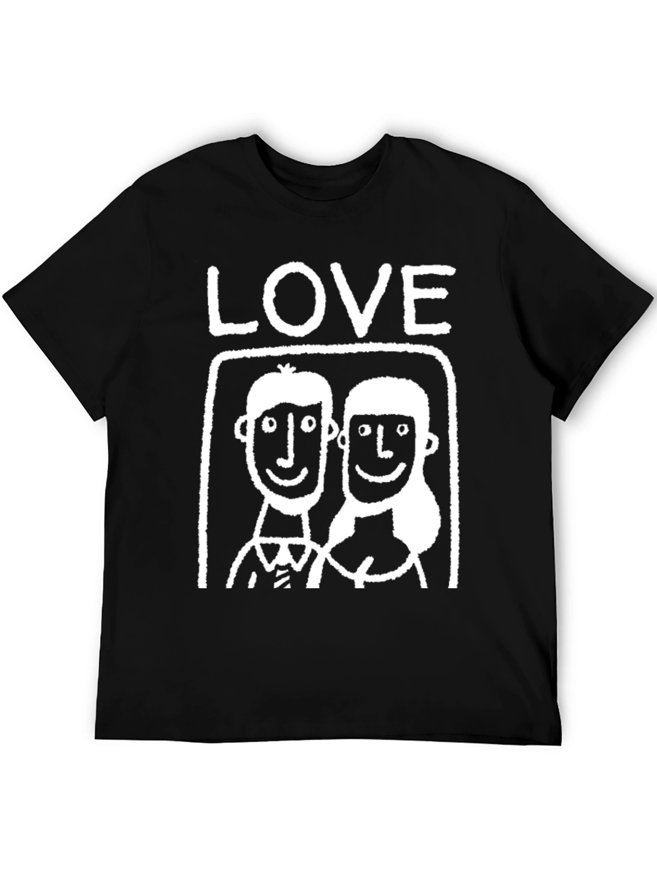 Love Couple Graphic Tee - Black Casual T-Shirt