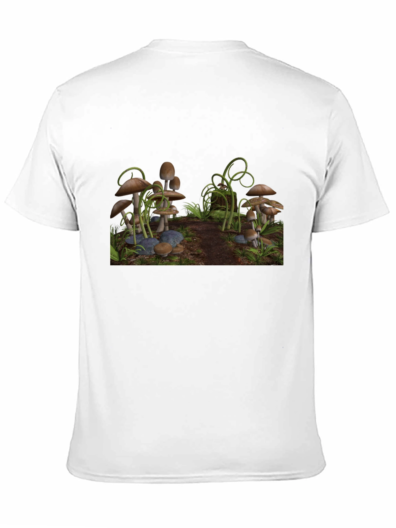 Mushroom Scene Graphic Tee - Black T-Shirt