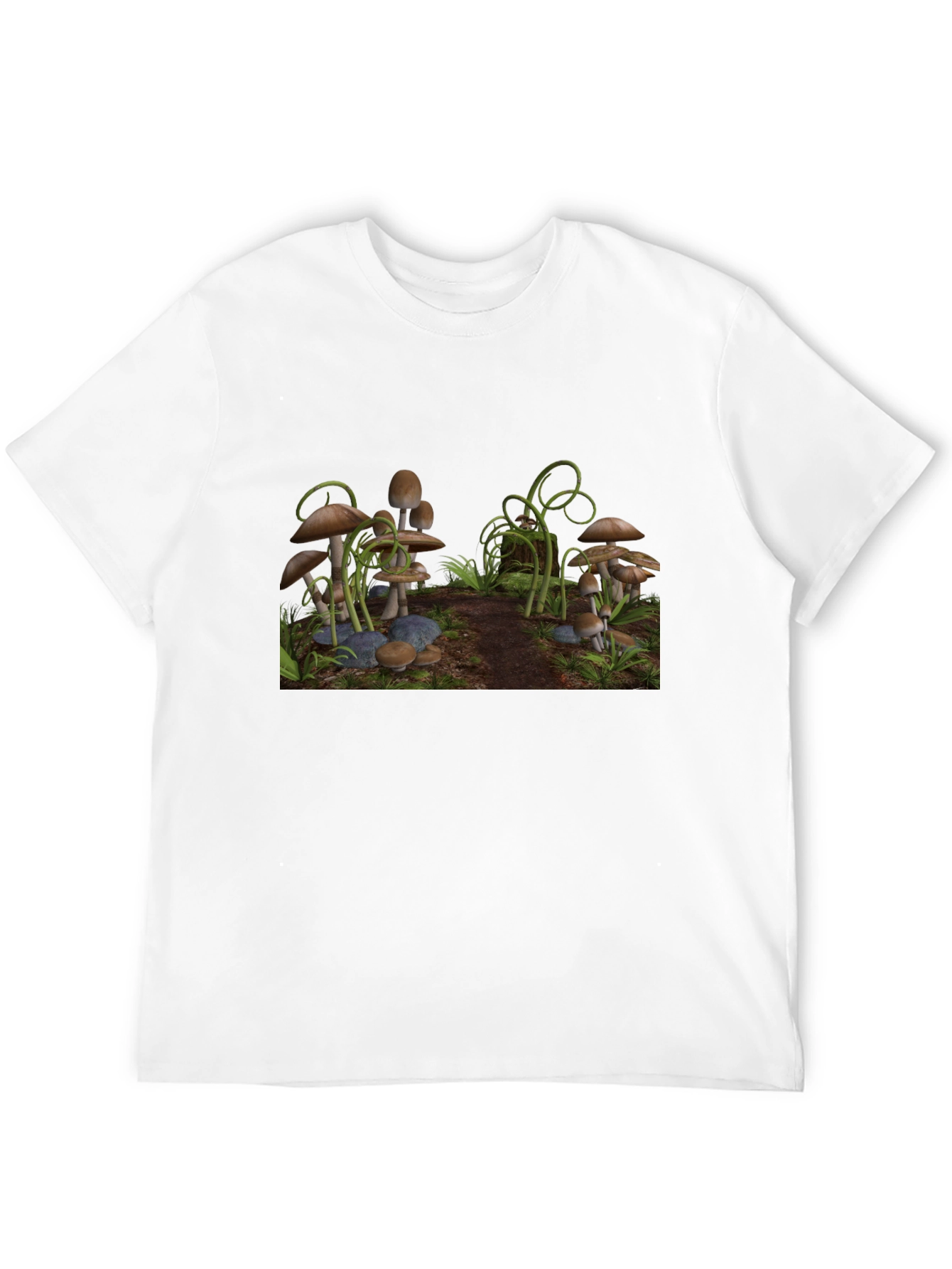 Mushroom Scene Graphic Tee - Black T-Shirt