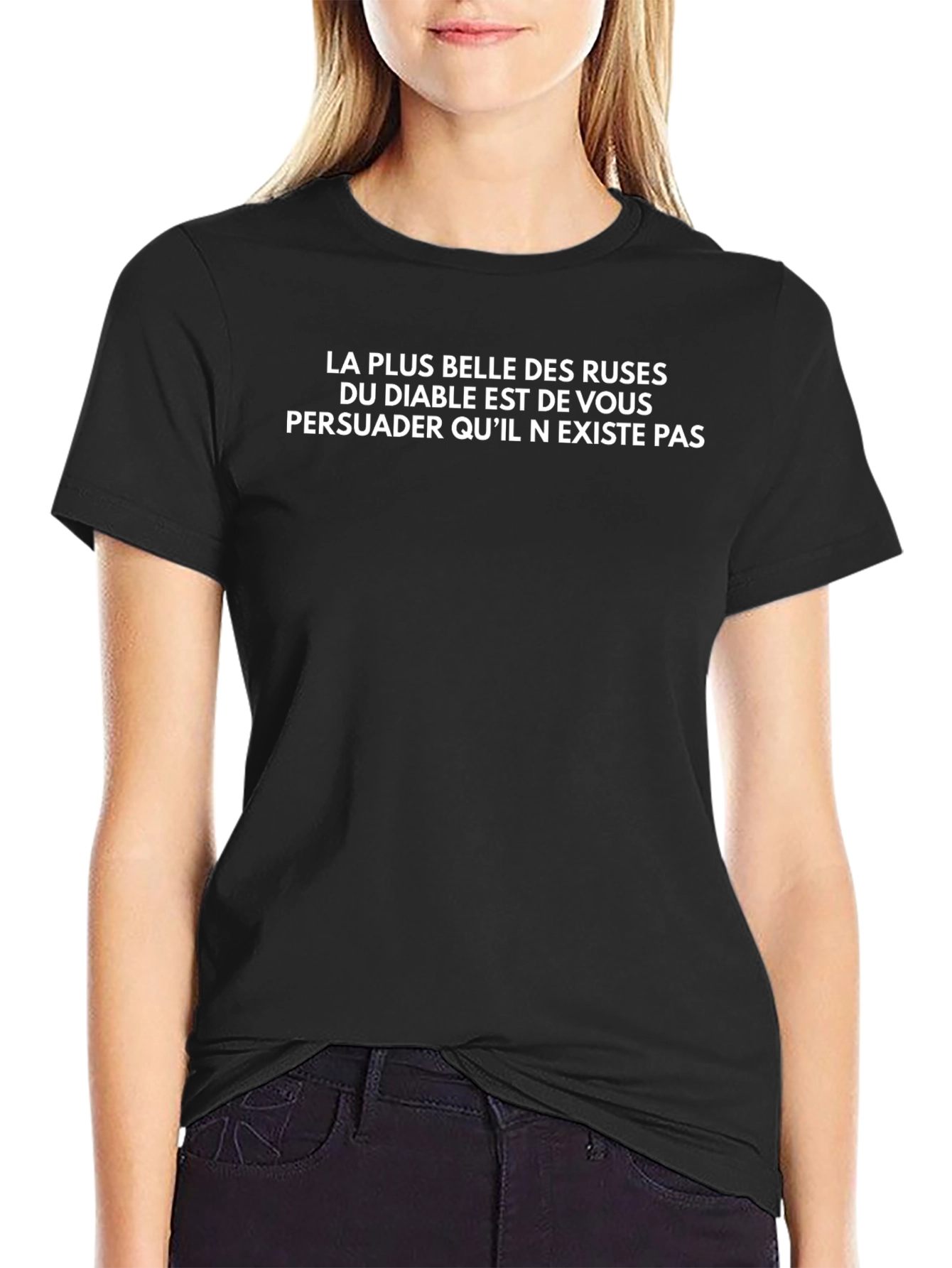 French Quote Black T-Shirt: The Devils Greatest Trick