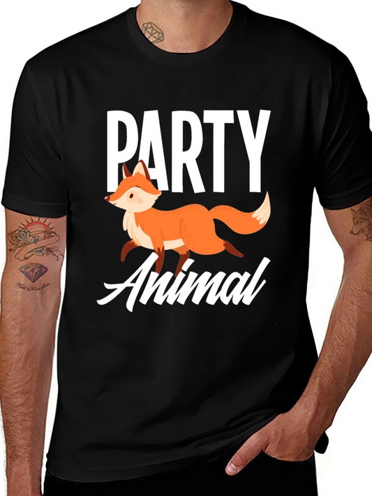 Party Animal Fox Graphic T-Shirt - Unisex