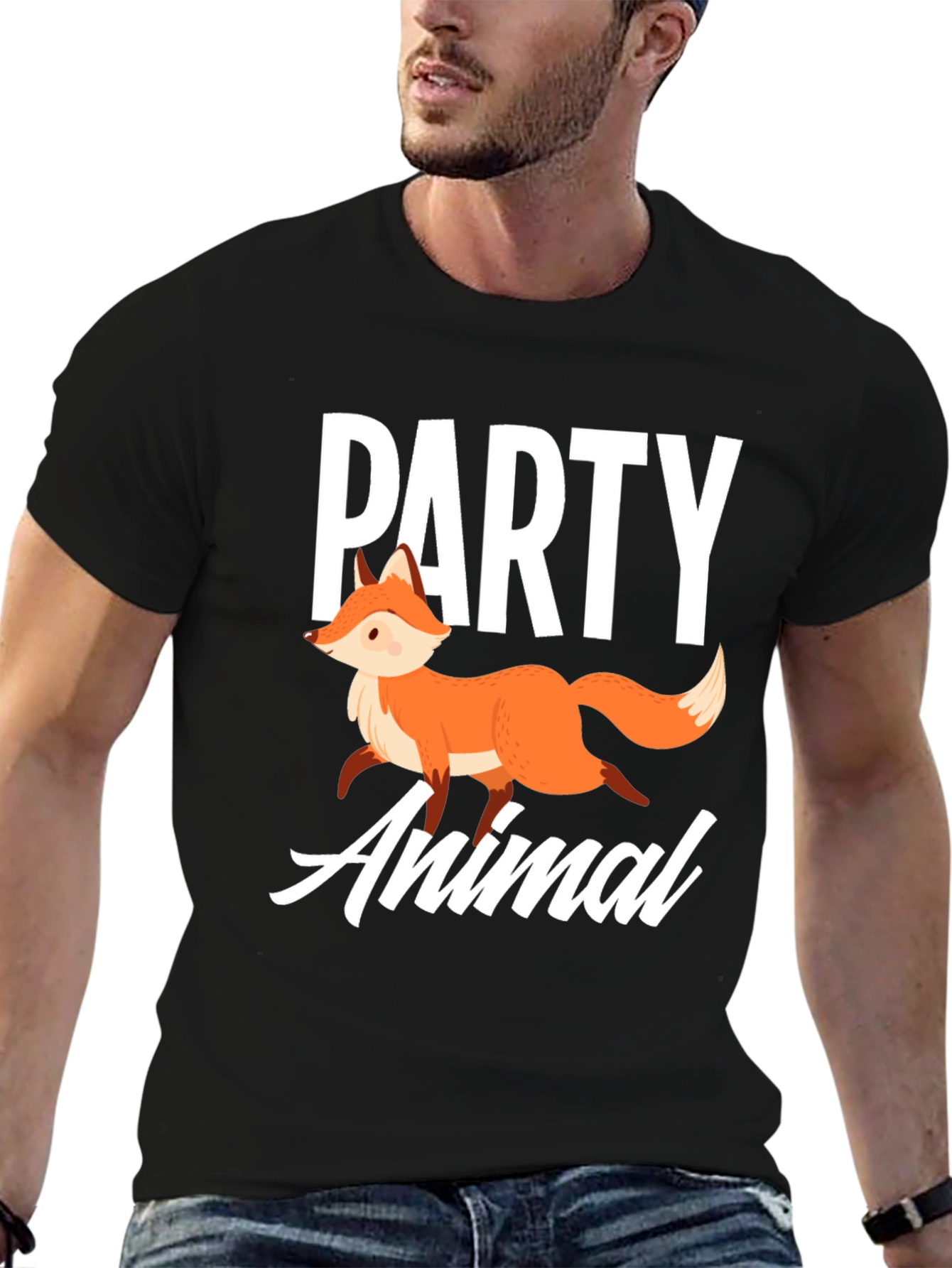 Party Animal Fox Graphic T-Shirt - Unisex