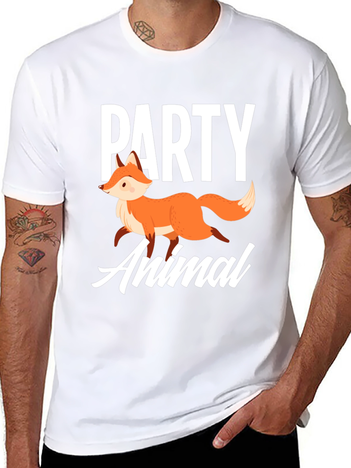 Party Animal Fox Graphic T-Shirt - Unisex