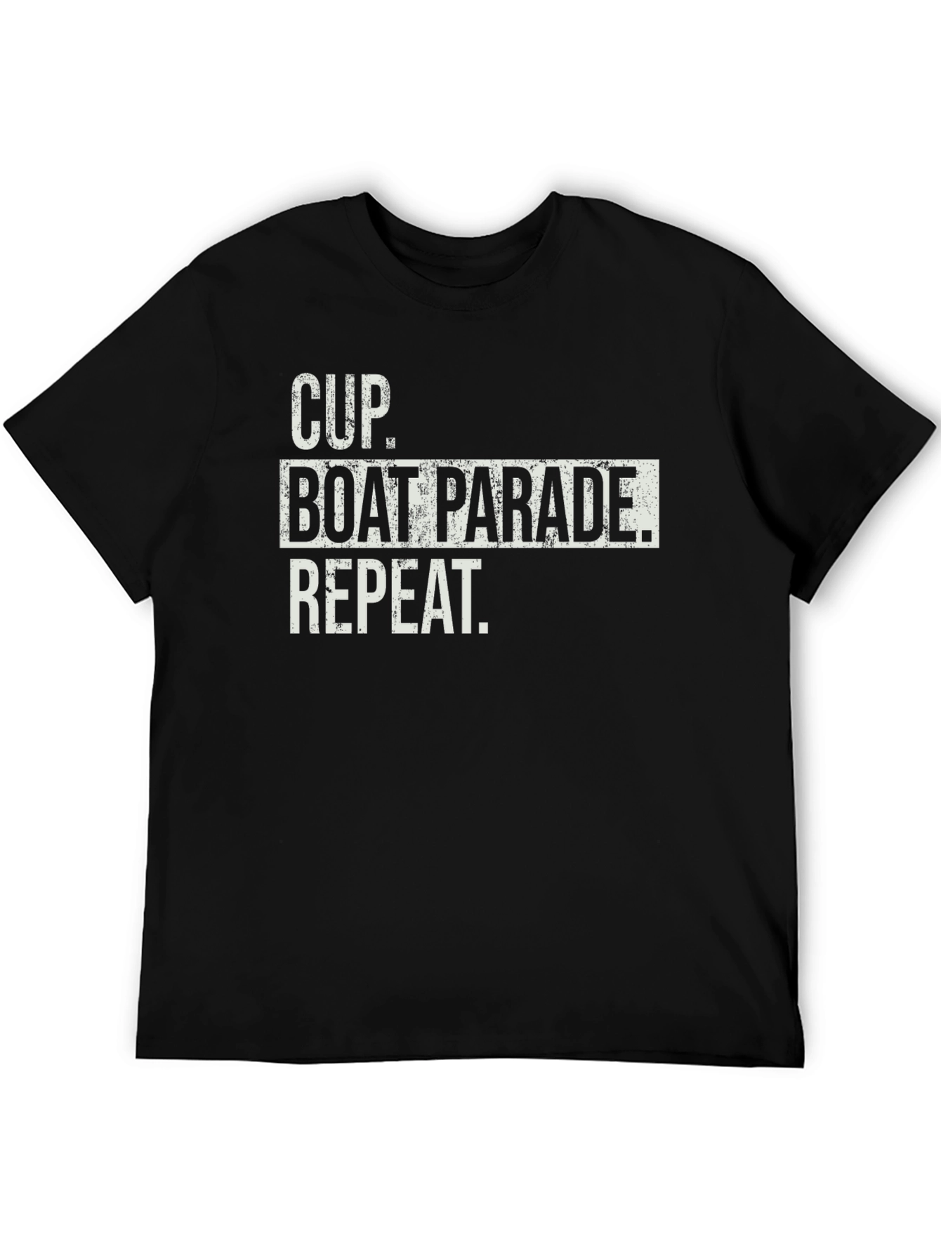 Cup Boat Parade Repeat Black T-Shirt