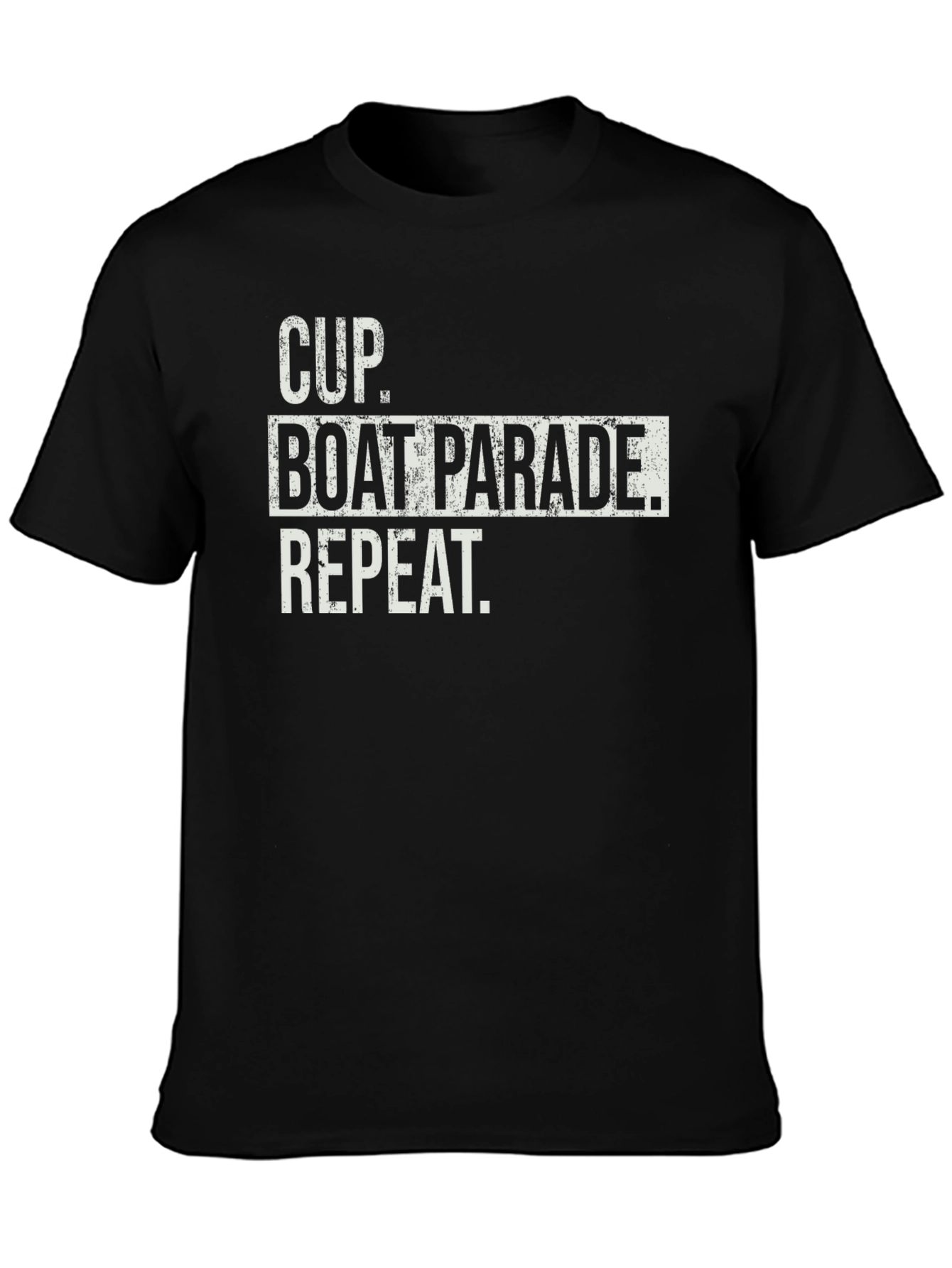 Cup Boat Parade Repeat Black T-Shirt