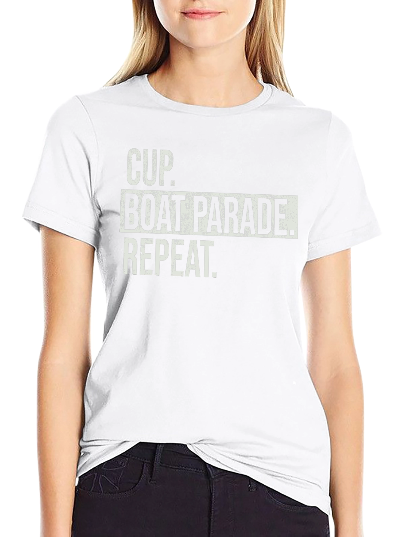 Cup Boat Parade Repeat Black T-Shirt