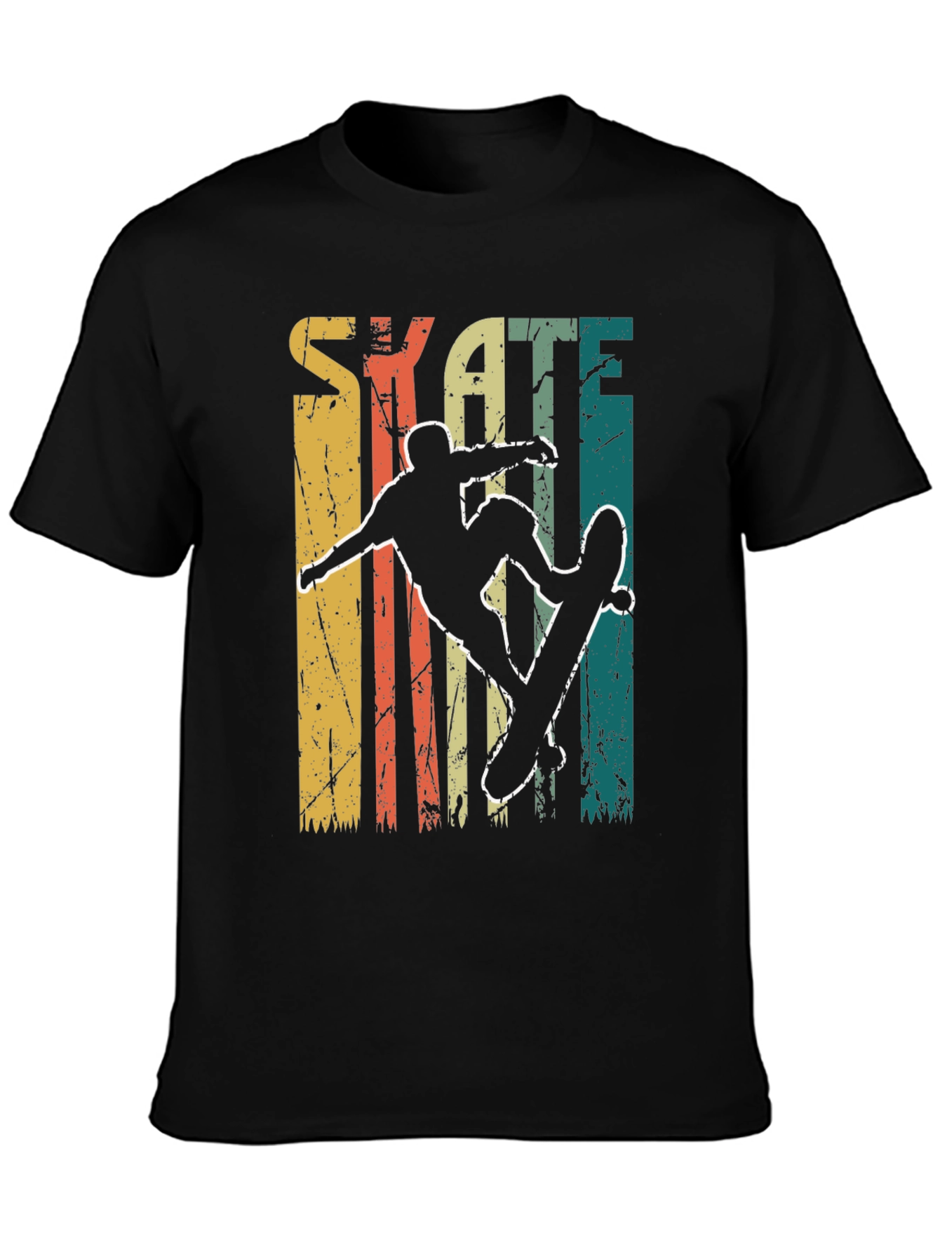 Retro Skate T-Shirt - Skateboarder Silhouette