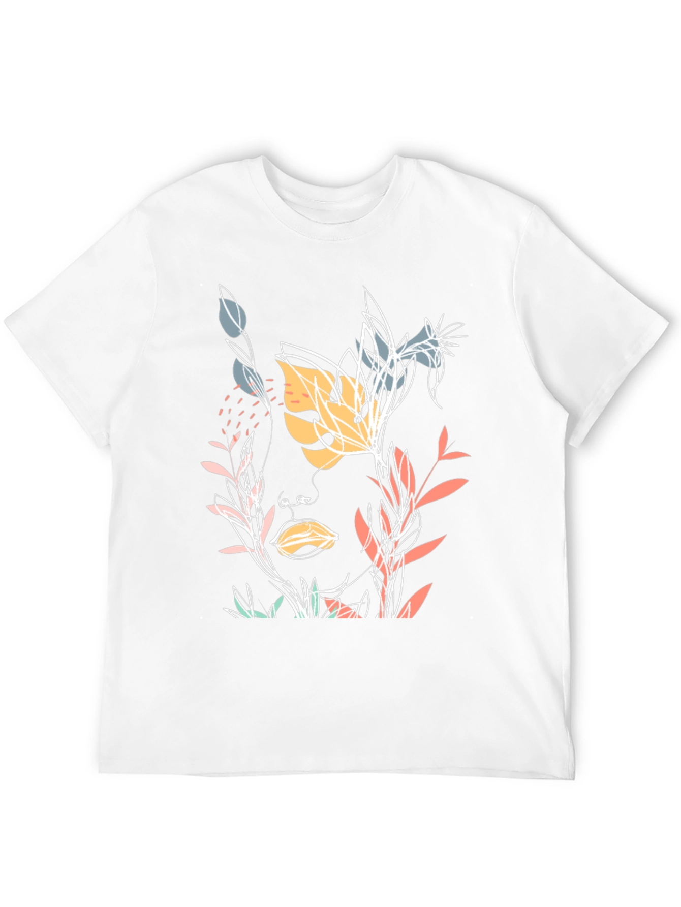Botanical Face Graphic Black T-Shirt