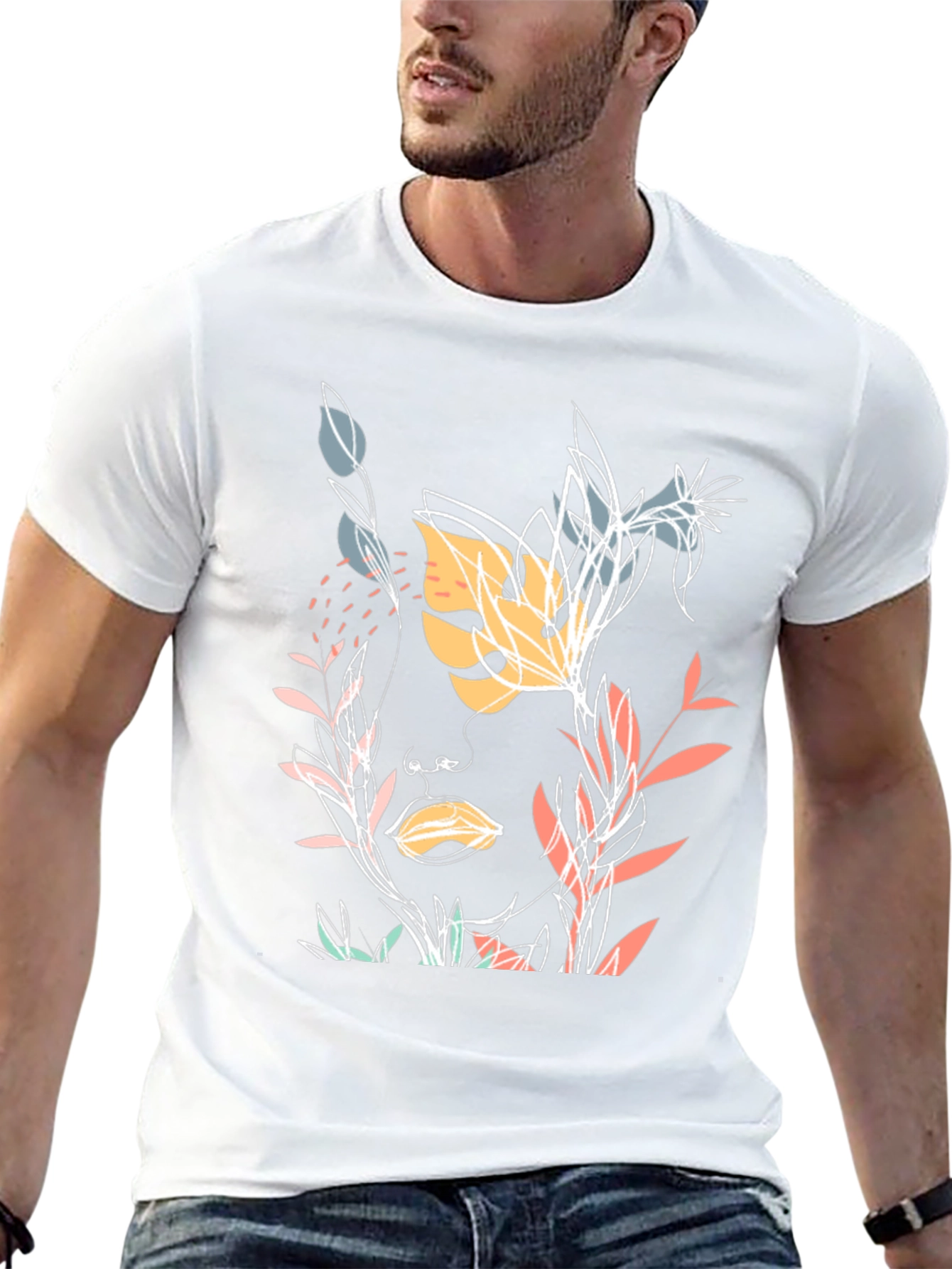 Botanical Face Graphic Black T-Shirt