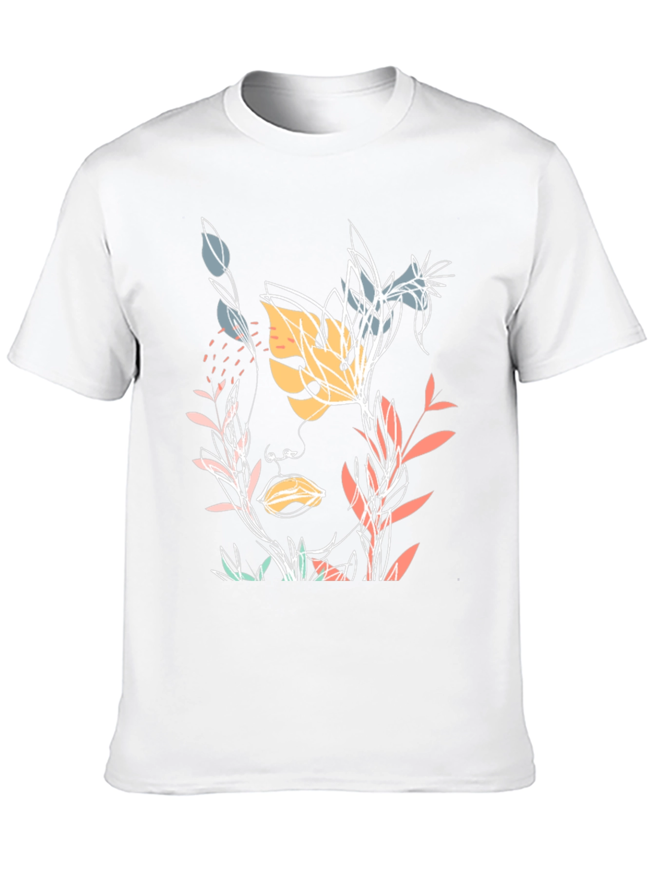 Botanical Face Graphic Black T-Shirt