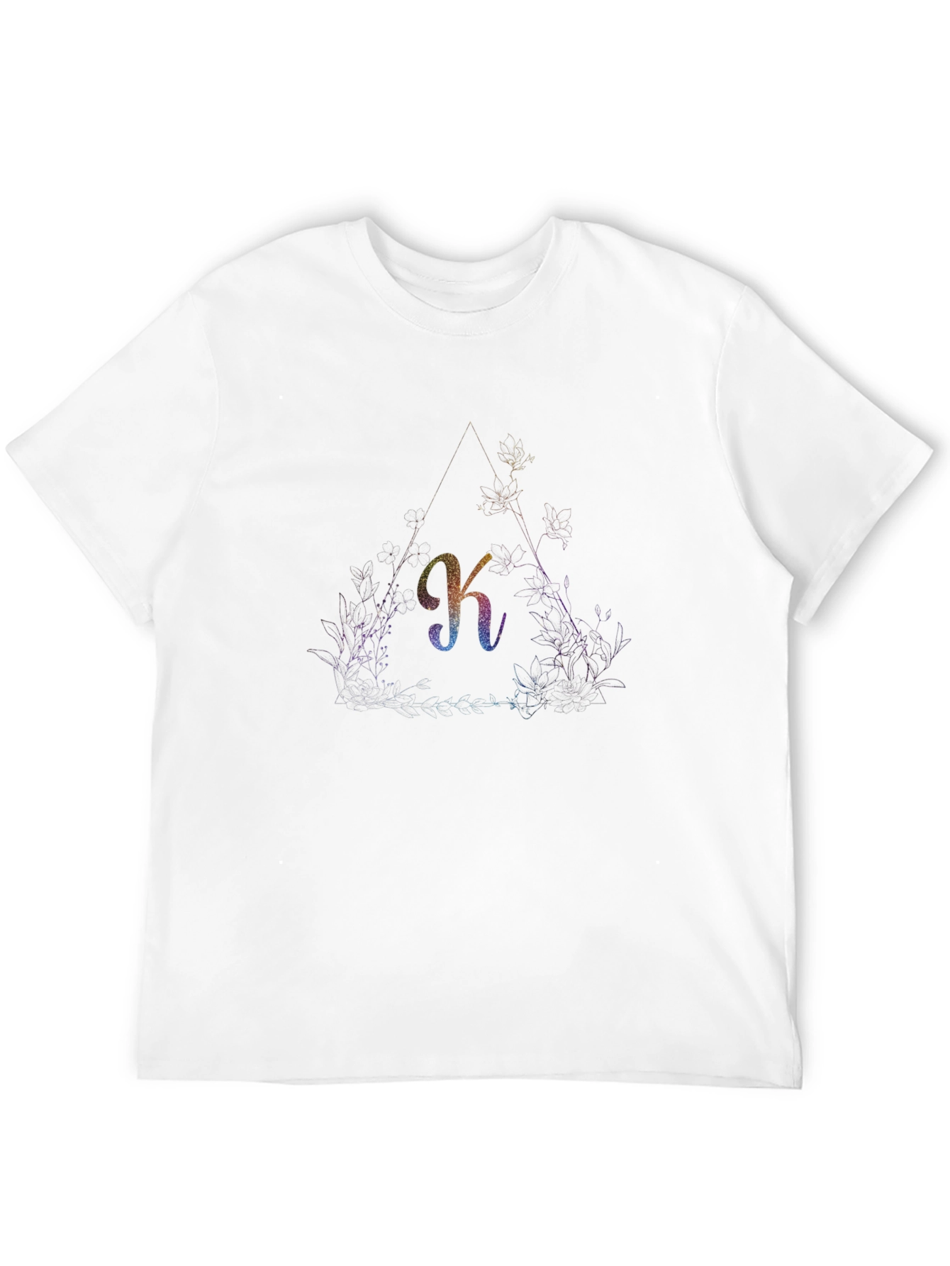 Rainbow Initial K Graphic Tee