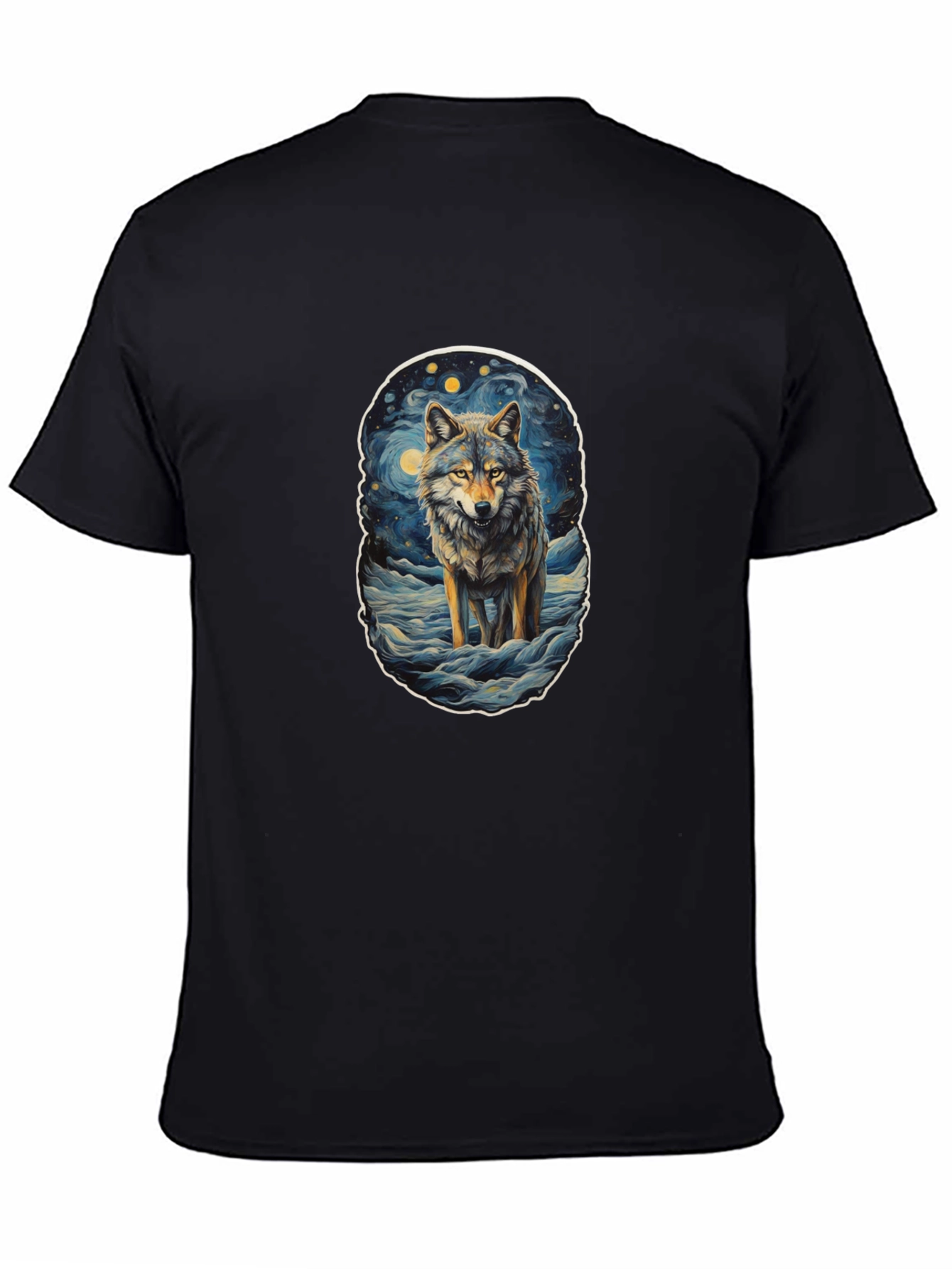 Wolf Starry Night Graphic Tee