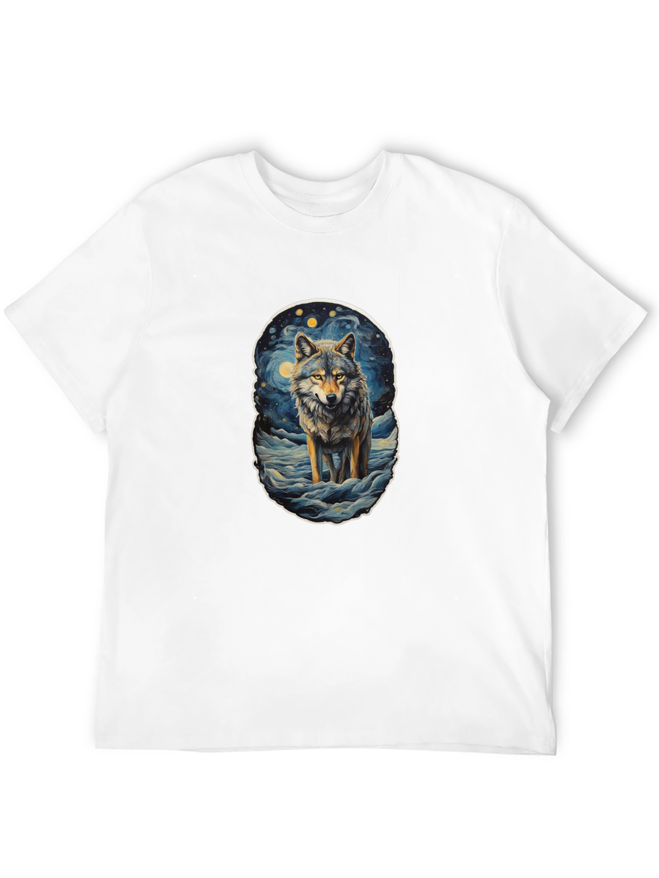 Wolf Starry Night Graphic Tee