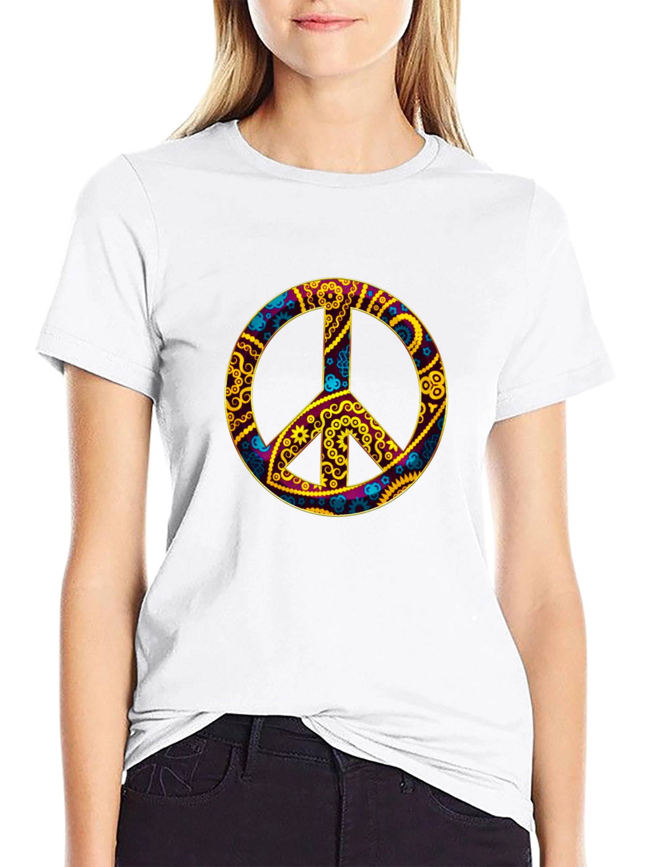 Groovy Peace Sign Black T-Shirt