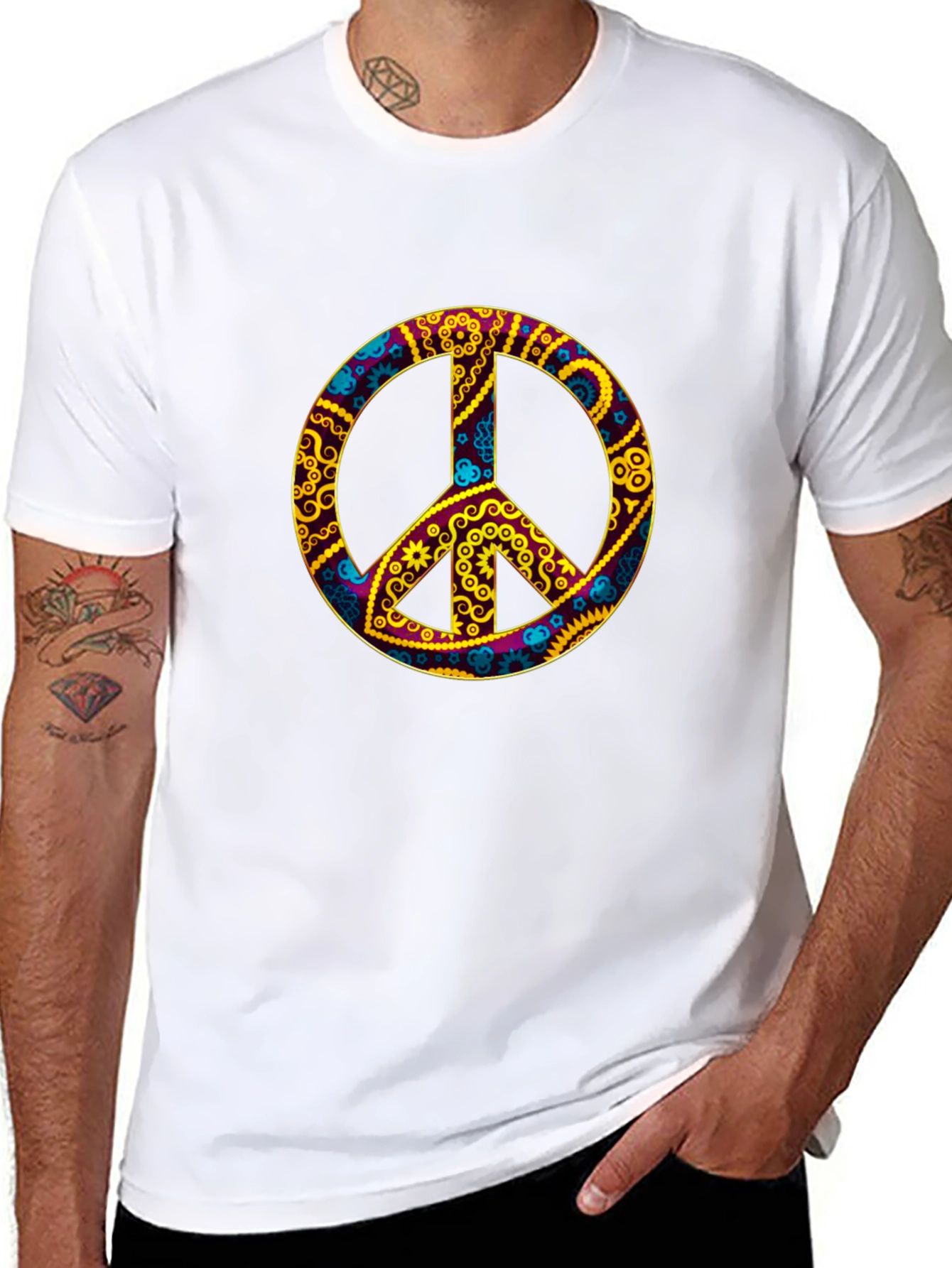 Groovy Peace Sign Black T-Shirt