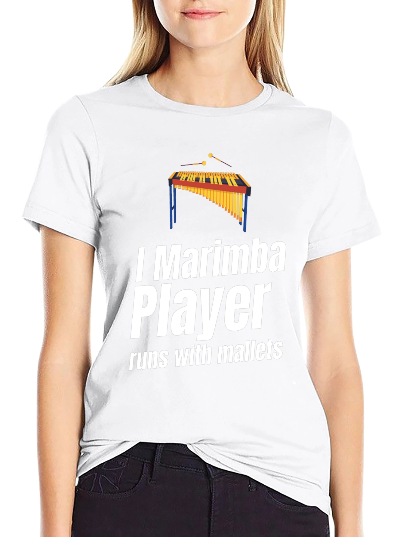 I Marimba Player T-Shirt - Runs With Mallets