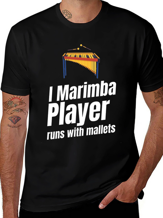 I Marimba Player T-Shirt - Runs With Mallets