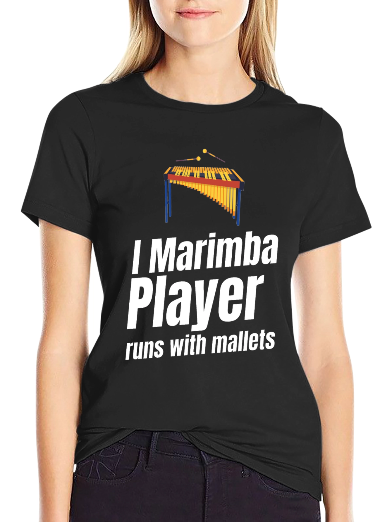 I Marimba Player T-Shirt - Runs With Mallets