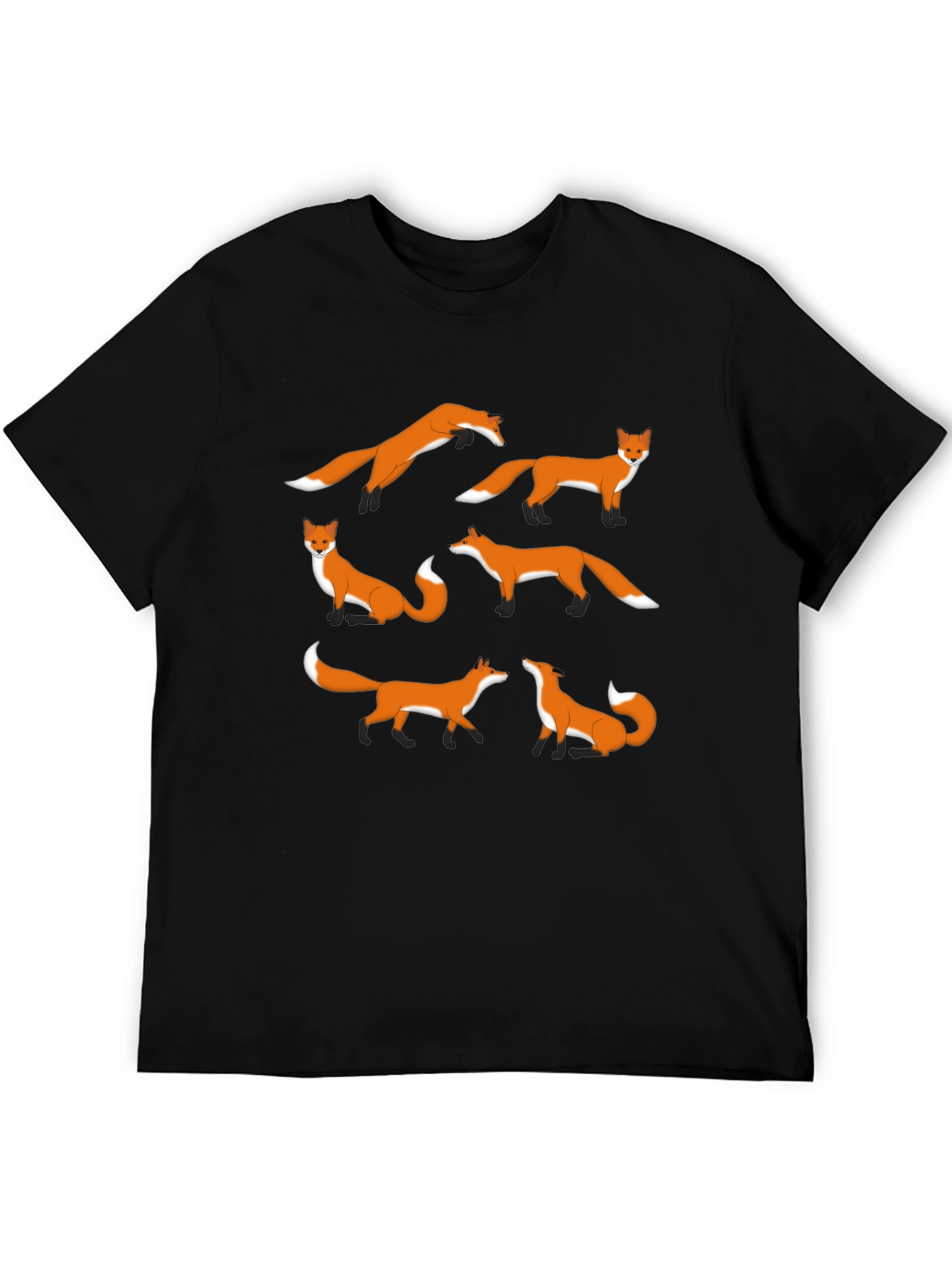 Fox Pattern Graphic T-Shirt - Stylish Casual Wear
