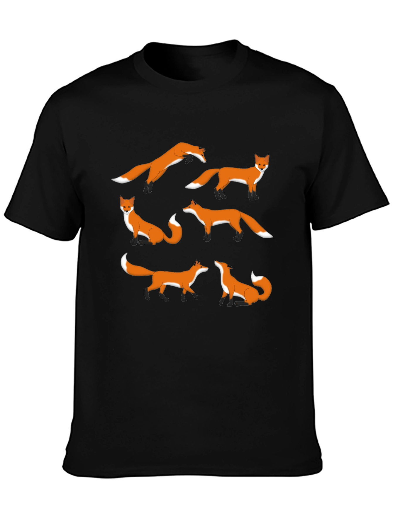 Fox Pattern Graphic T-Shirt - Stylish Casual Wear