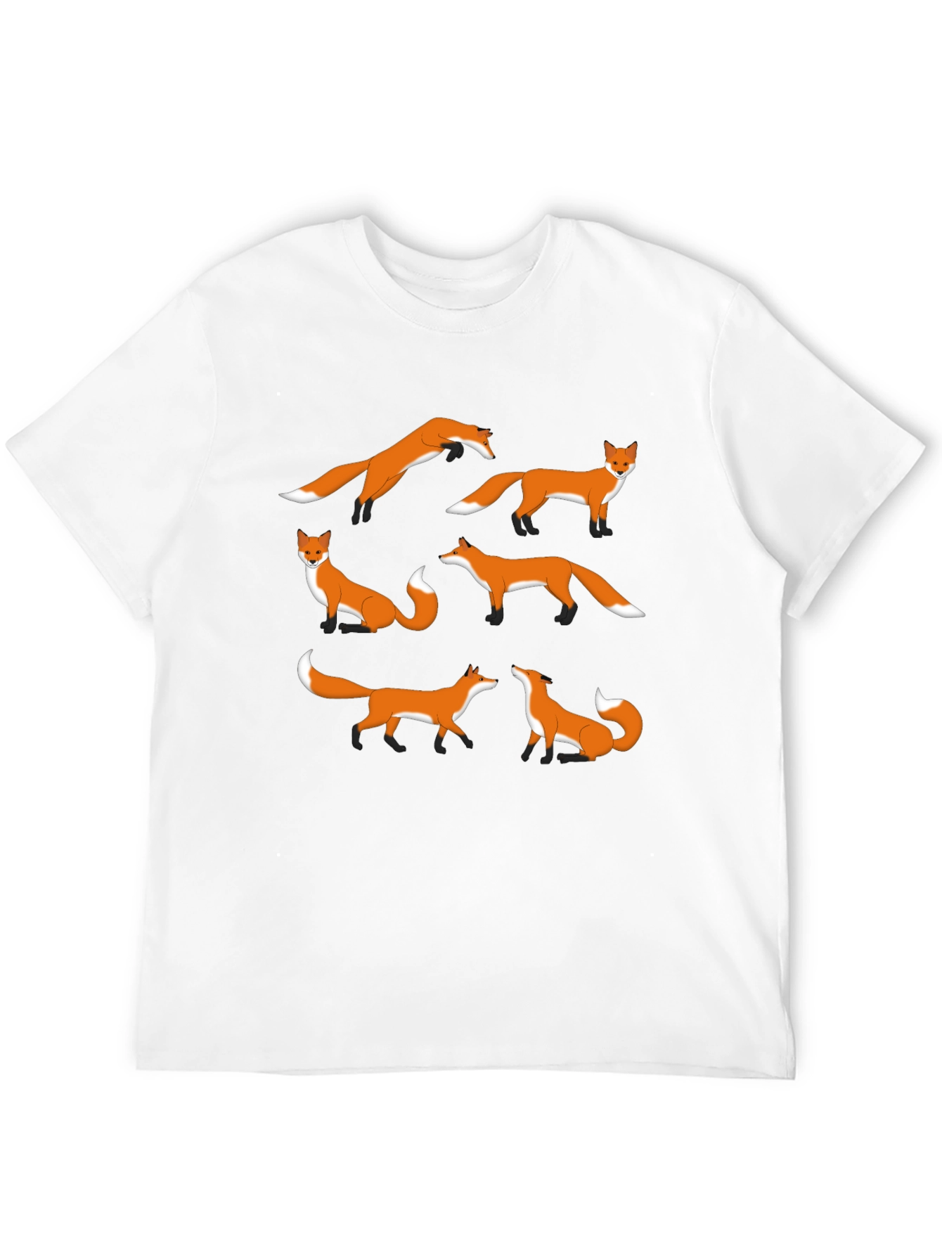 Fox Pattern Graphic T-Shirt - Stylish Casual Wear
