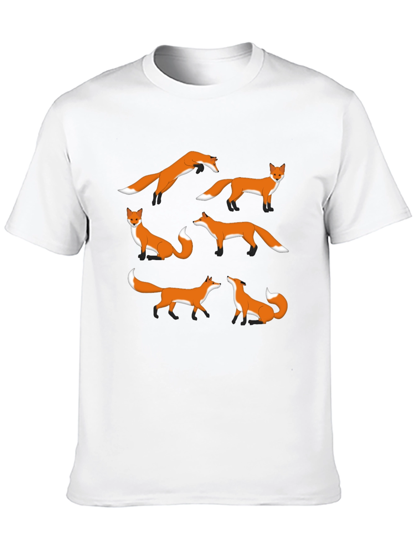Fox Pattern Graphic T-Shirt - Stylish Casual Wear