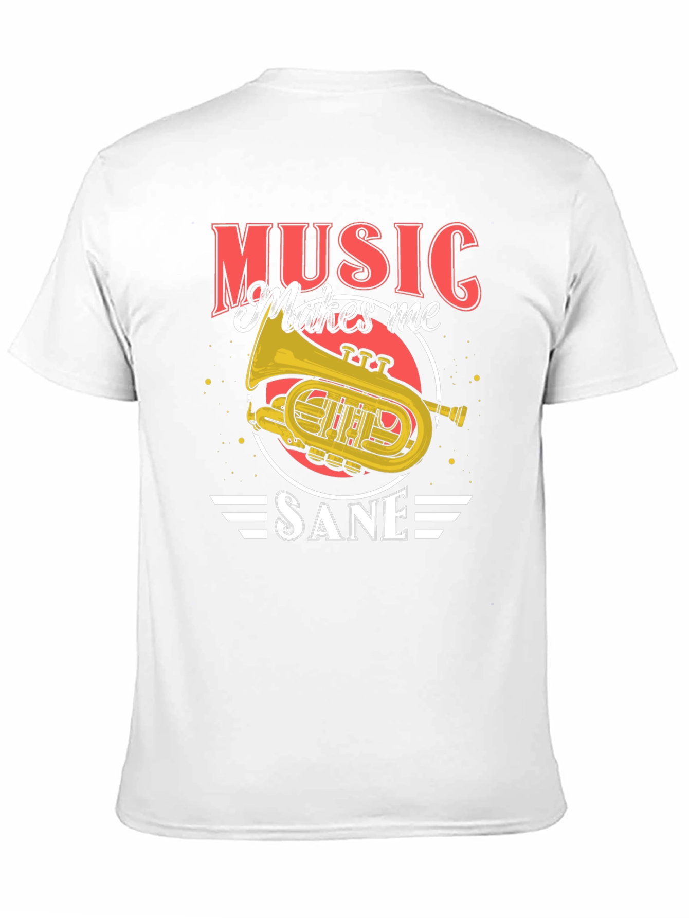 Music Makes Me Sane T-Shirt - Band Instrument Tee