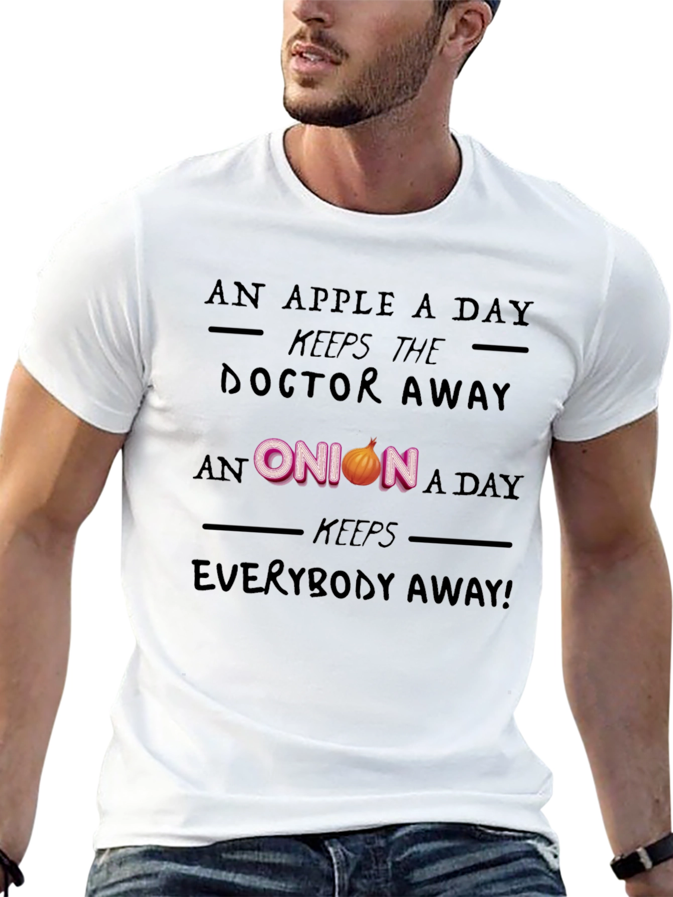 An Onion A Day Funny Graphic T-Shirt