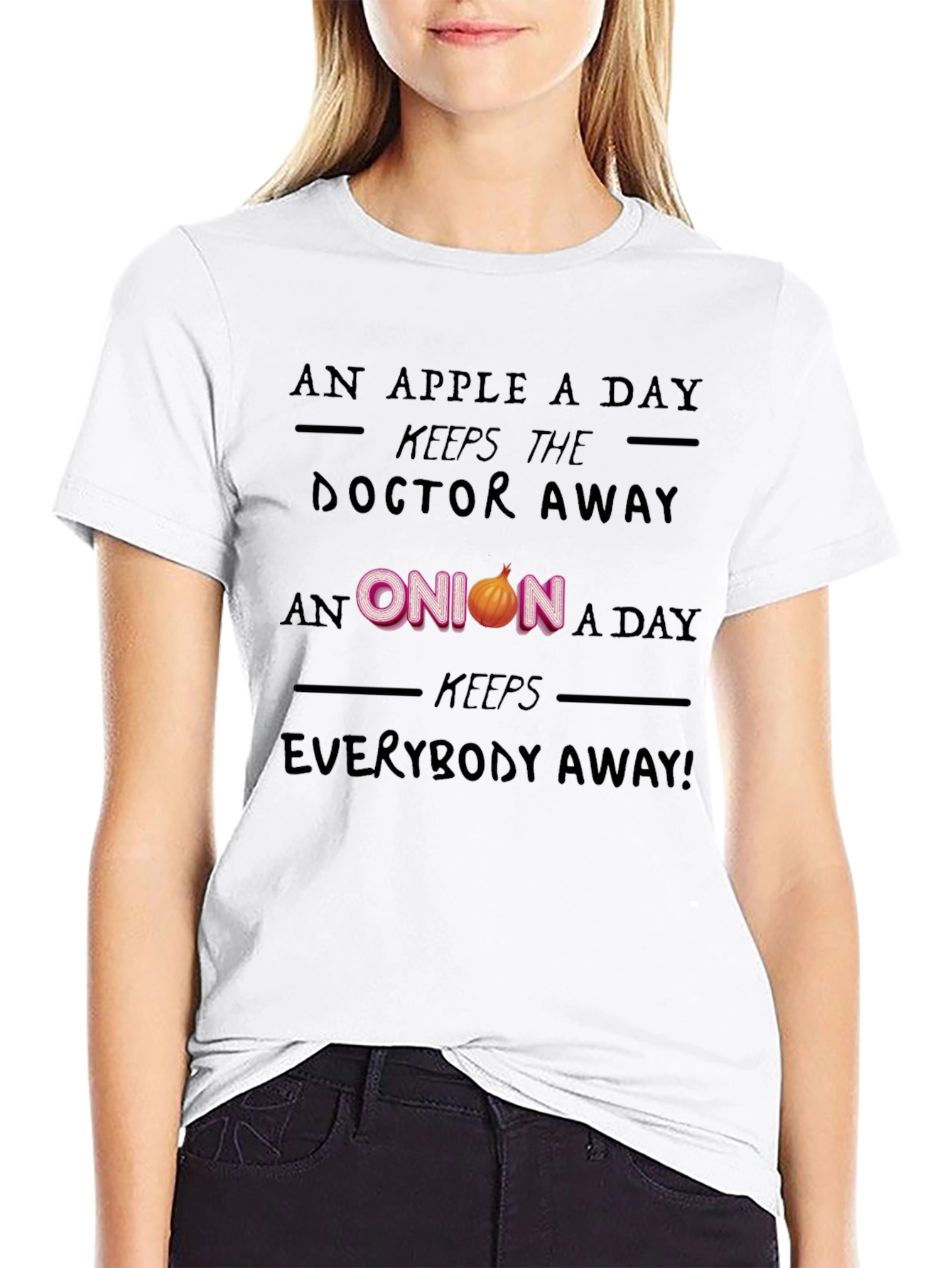 An Onion A Day Funny Graphic T-Shirt