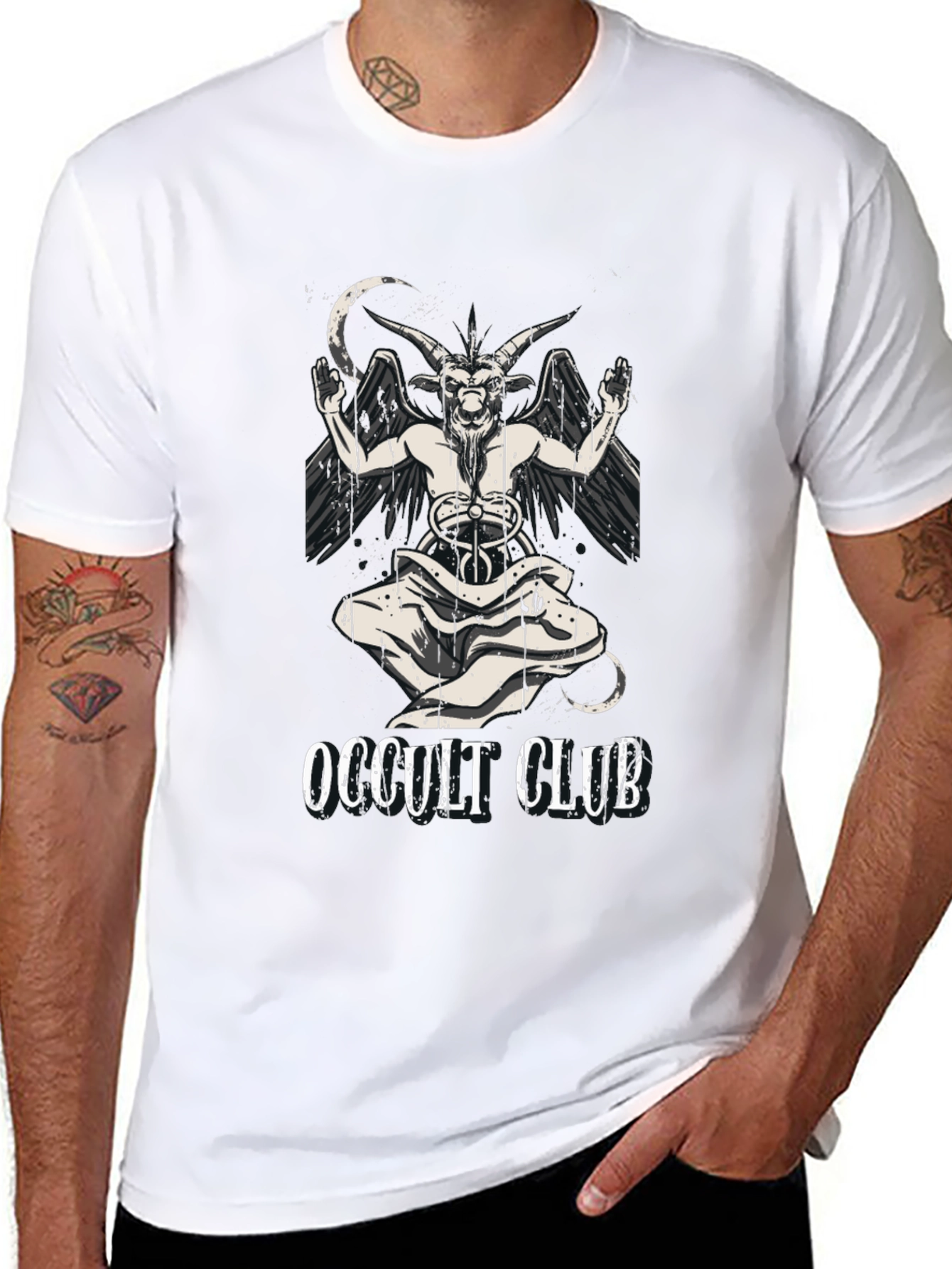 Occult Club Graphic T-Shirt - Baphomet Design