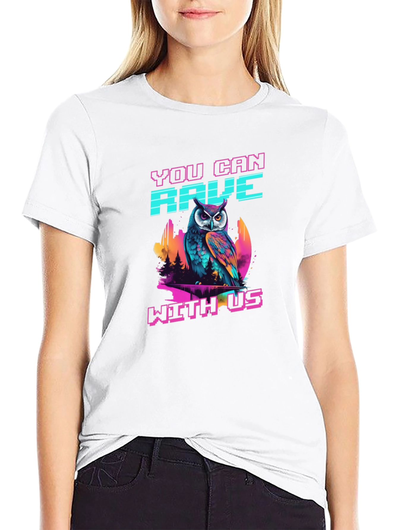 You Can Rave With Us Owl Graphic Tee