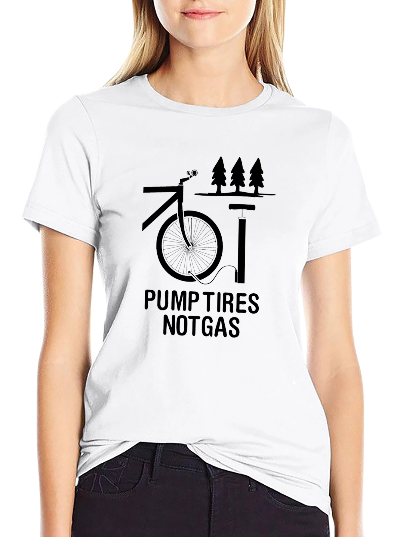 Pump Tires Not Gas T-Shirt - Eco-Friendly Biking Tee