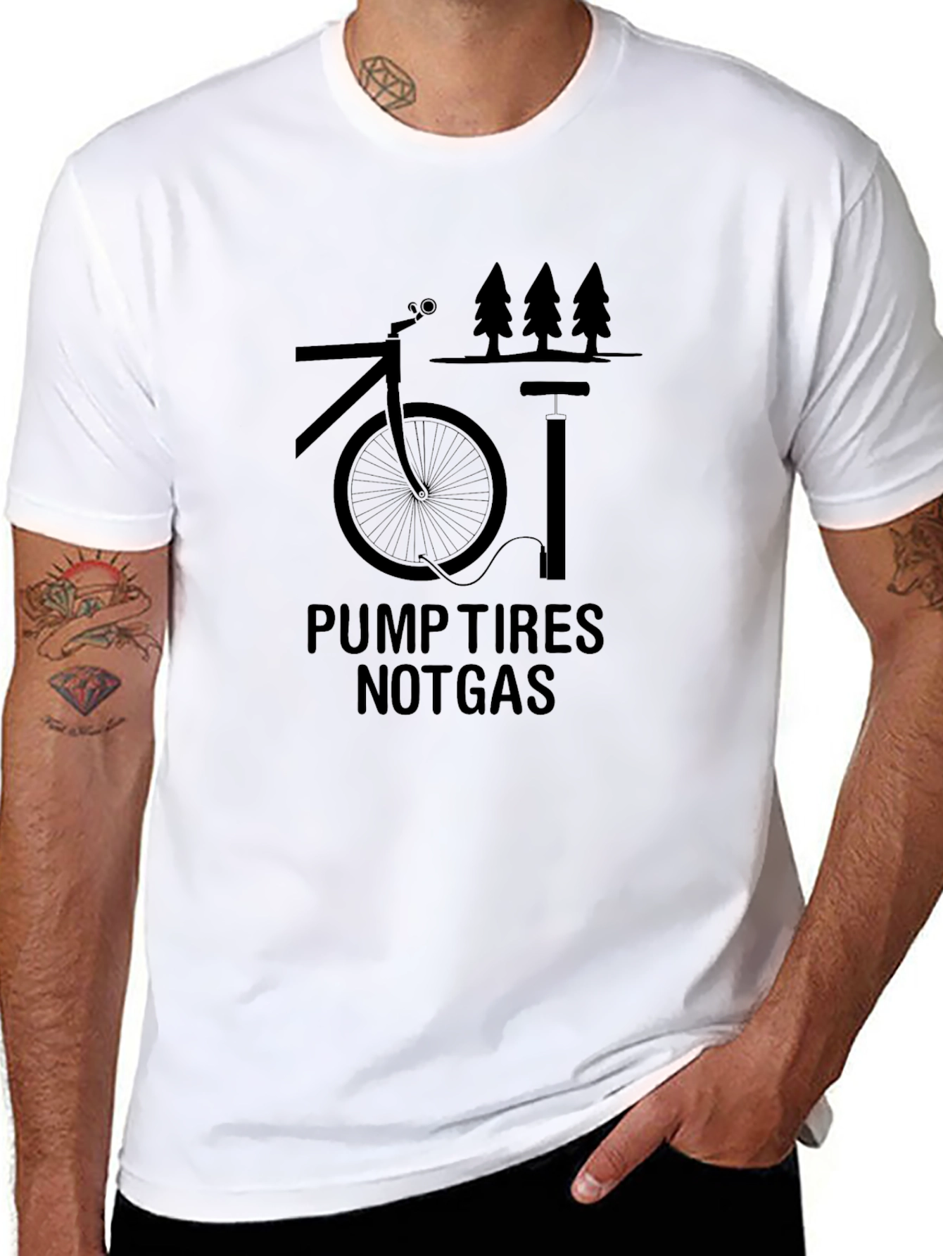 Pump Tires Not Gas T-Shirt - Eco-Friendly Biking Tee
