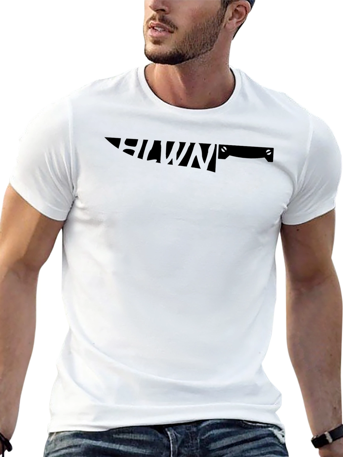 Black Graphic Tee - Knife Design