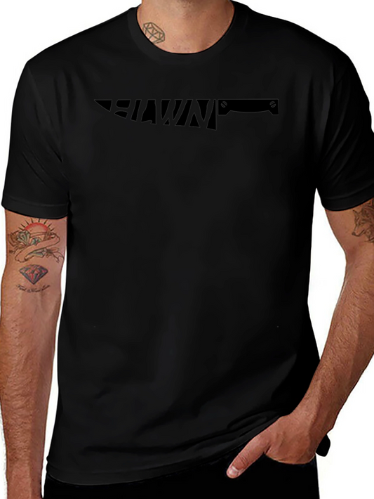 Black Graphic Tee - Knife Design