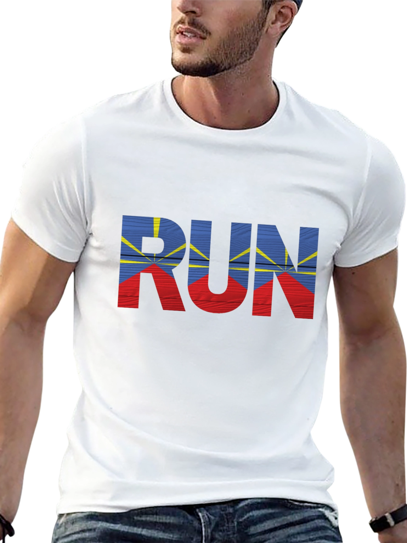 Run Flag Graphic Tee - Athletic Style