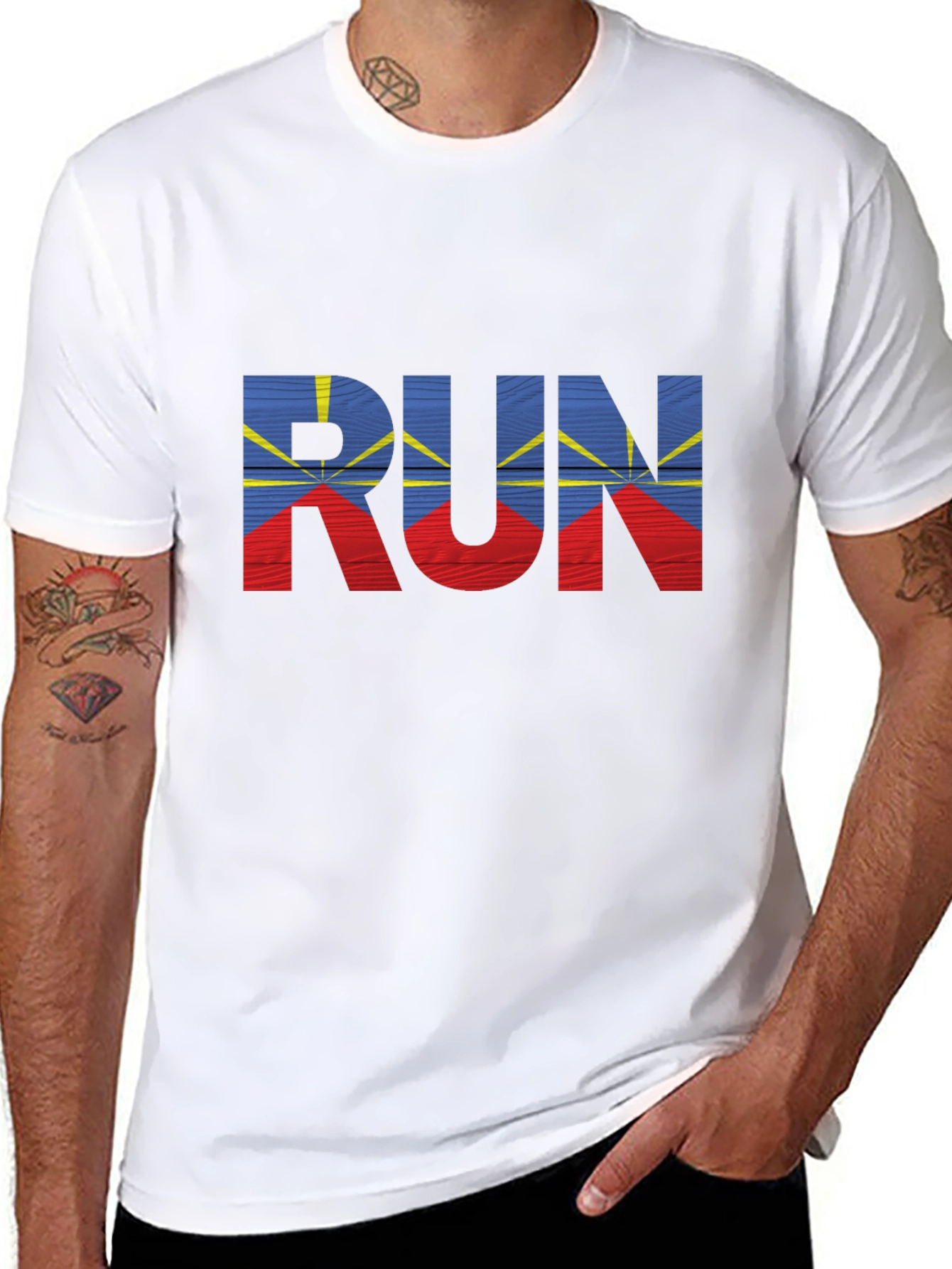 Run Flag Graphic Tee - Athletic Style