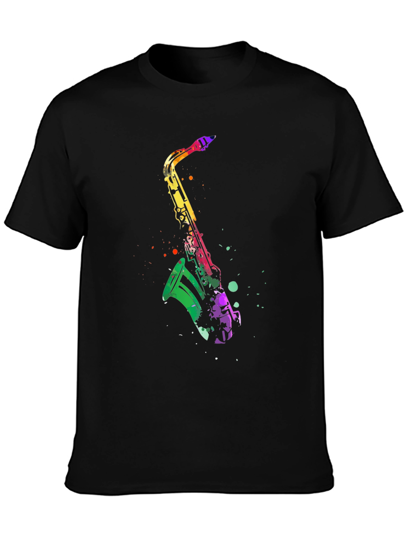 Colorful Saxophone Graphic T-Shirt