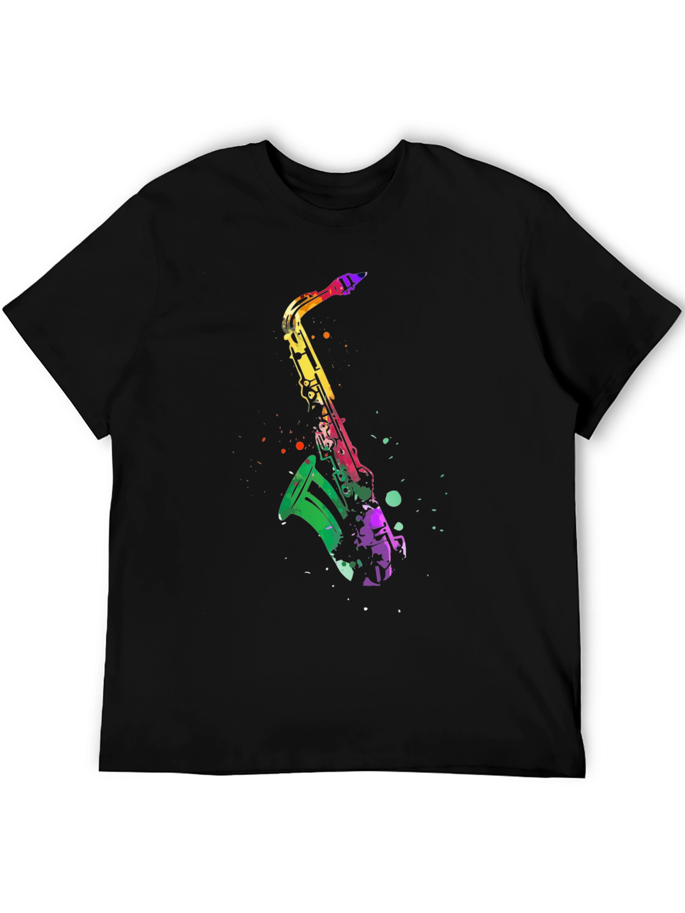 Colorful Saxophone Graphic T-Shirt