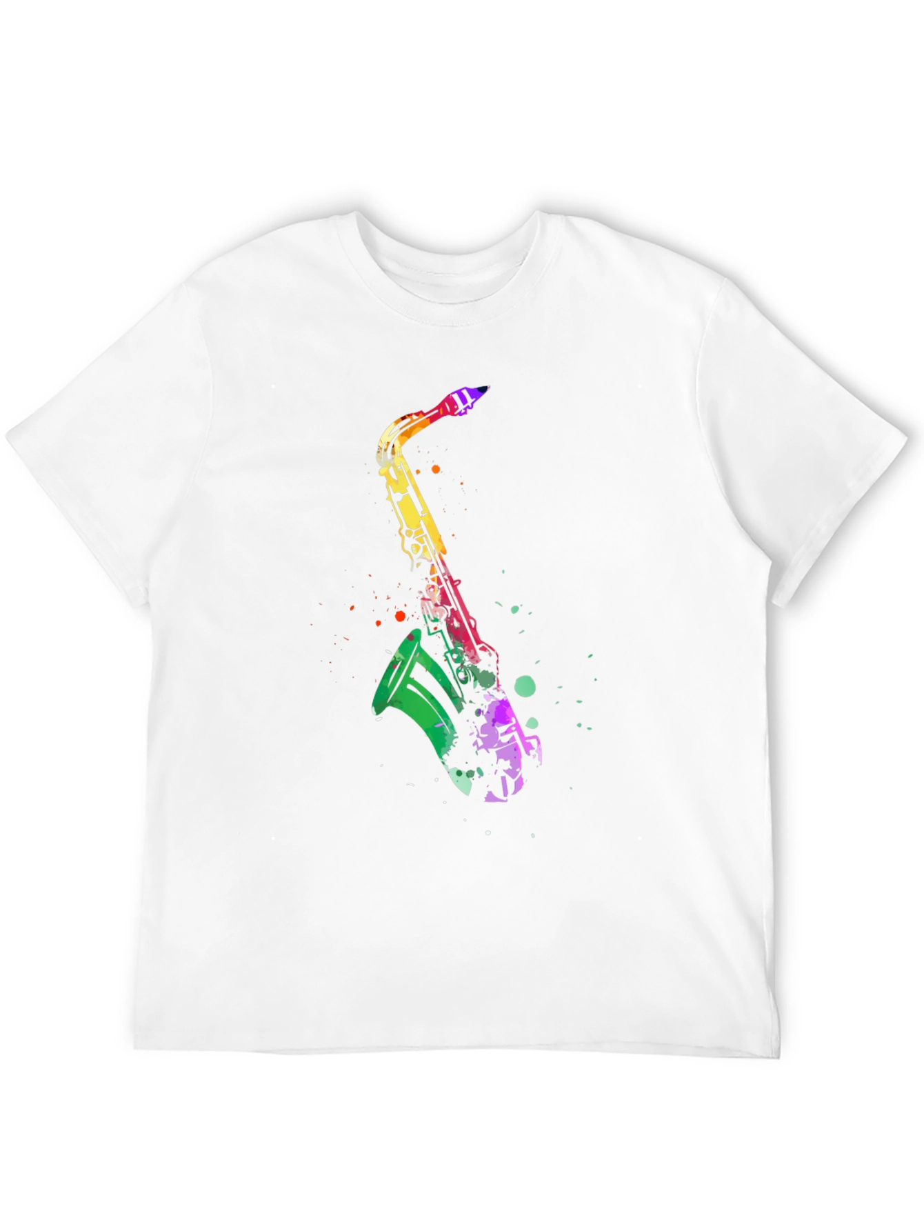Colorful Saxophone Graphic T-Shirt