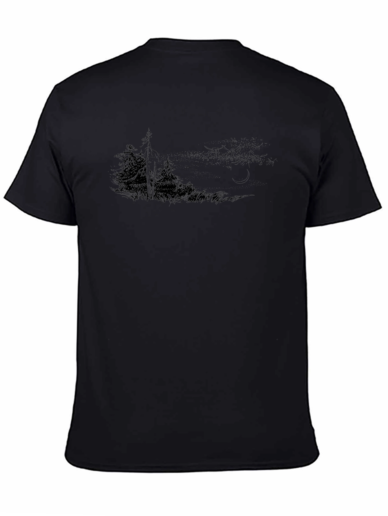 Nature Scene Black T-Shirt