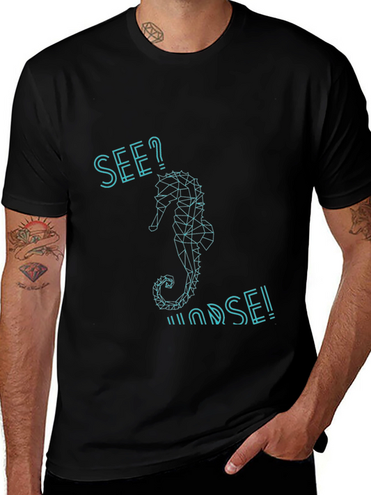 Abstract Seahorse Graphic Tee - See? Sea Horse!