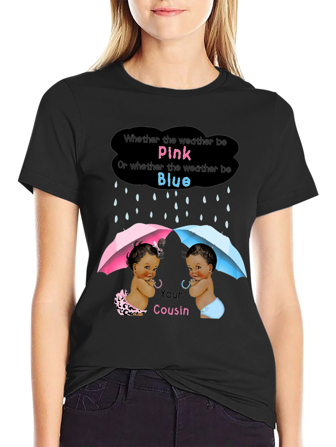 Pink or Blue Gender Reveal Cousin T-Shirt