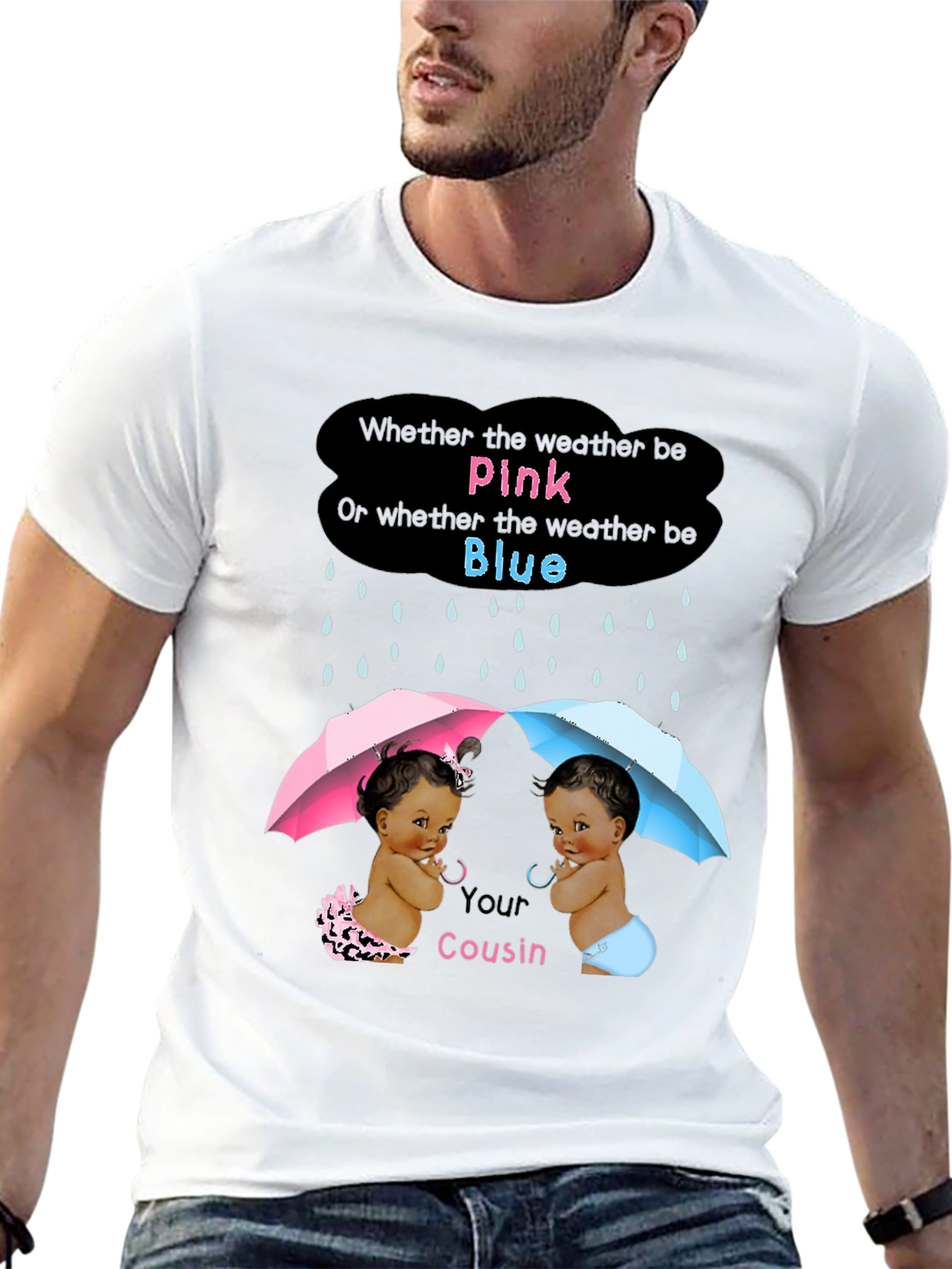 Pink or Blue Gender Reveal Cousin T-Shirt