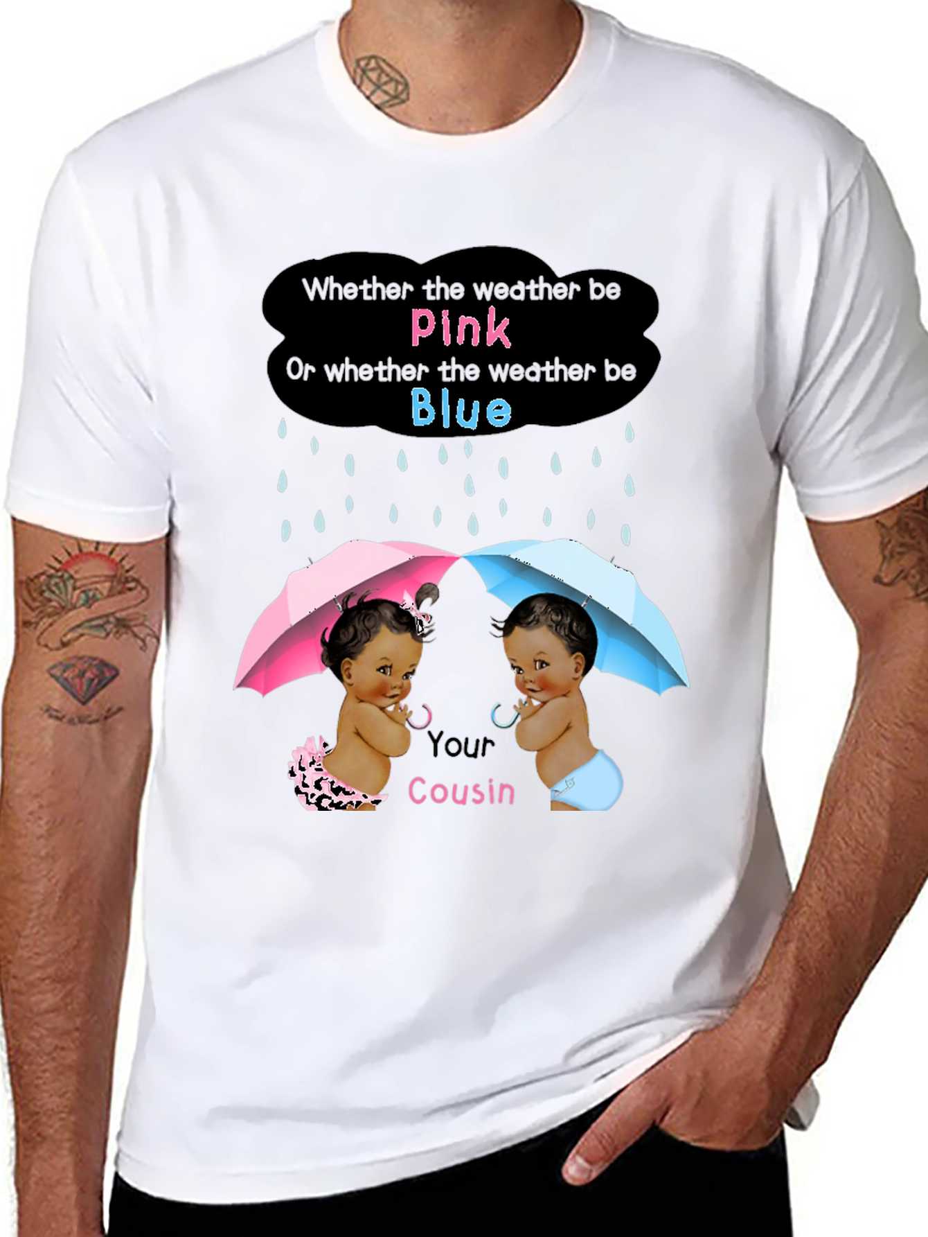 Pink or Blue Gender Reveal Cousin T-Shirt