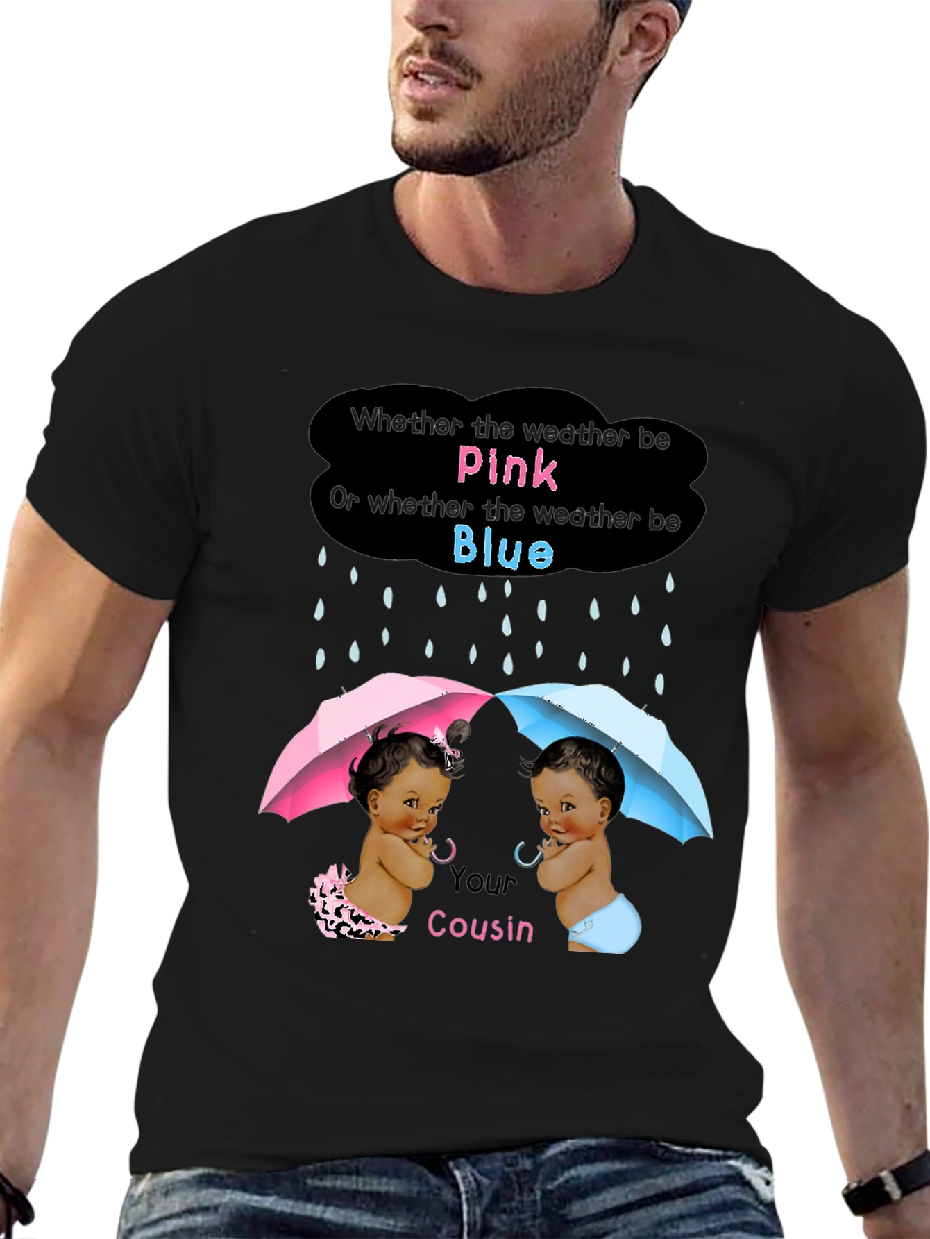 Pink or Blue Gender Reveal Cousin T-Shirt