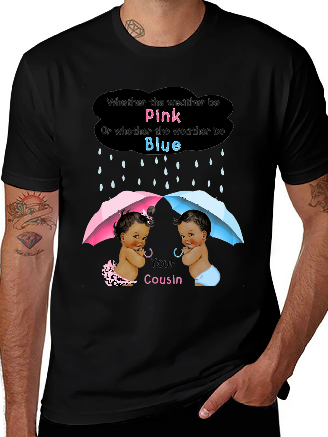 Pink or Blue Gender Reveal Cousin T-Shirt
