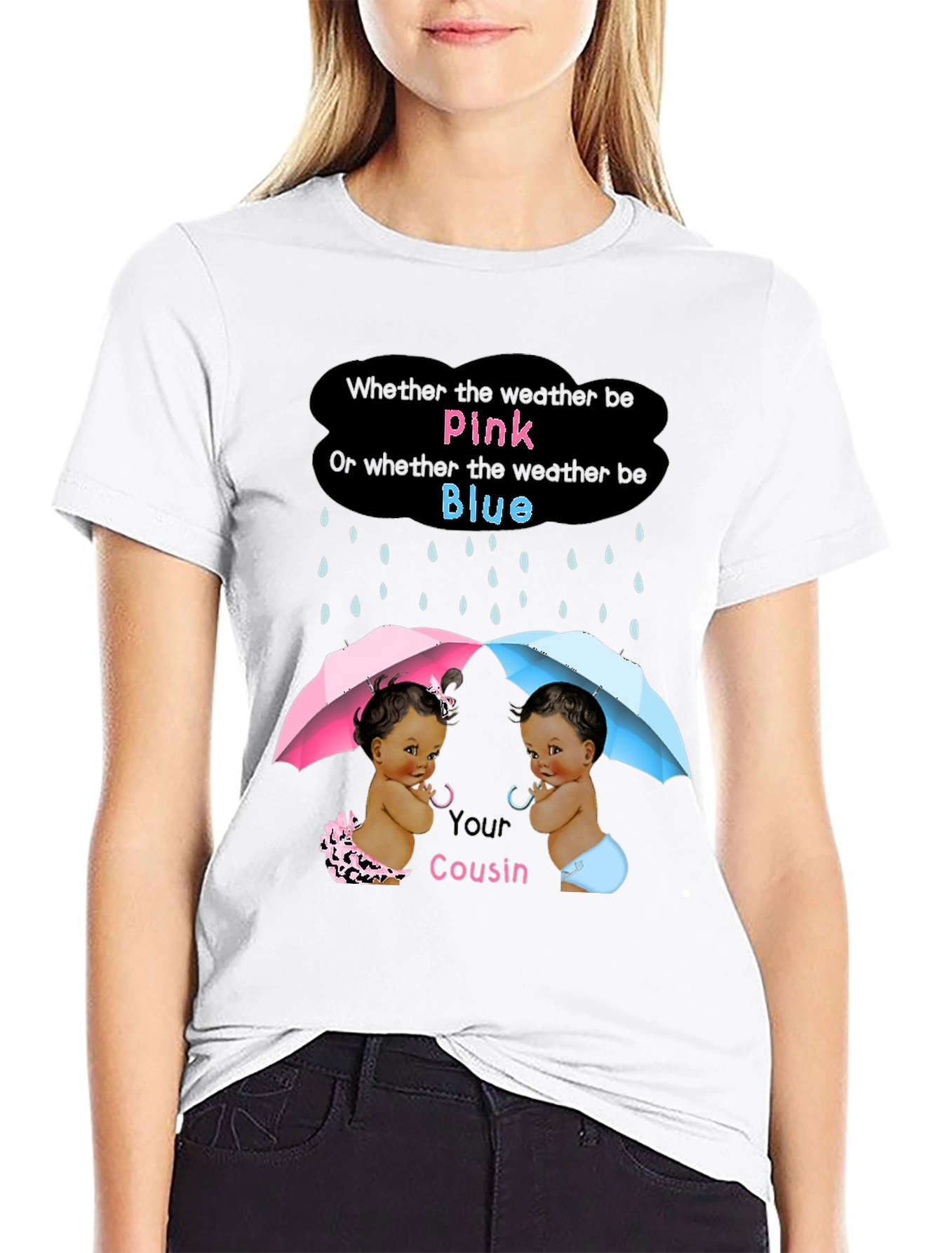 Pink or Blue Gender Reveal Cousin T-Shirt