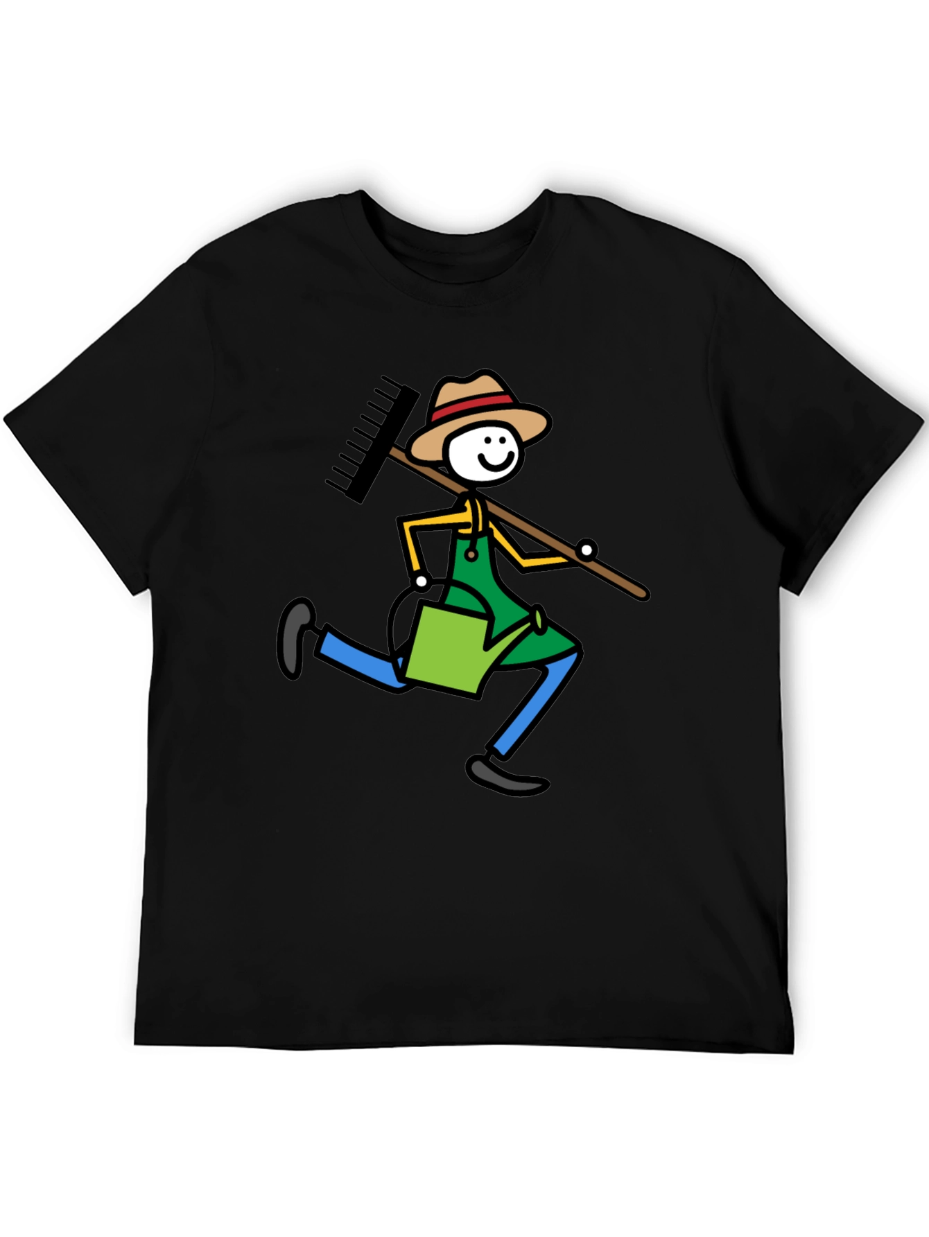 Gardener Stick Figure Graphic Tee - Black T-Shirt