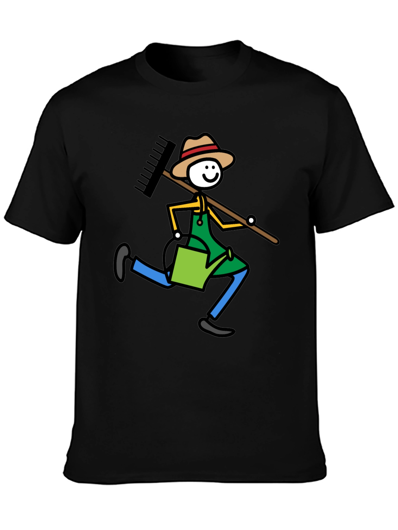 Gardener Stick Figure Graphic Tee - Black T-Shirt